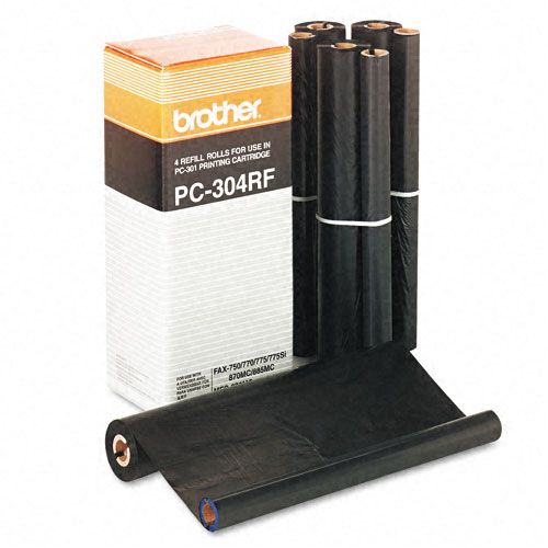Brother PC304RF Fax Thermal Ribbon Refill Roll, 4/Bx