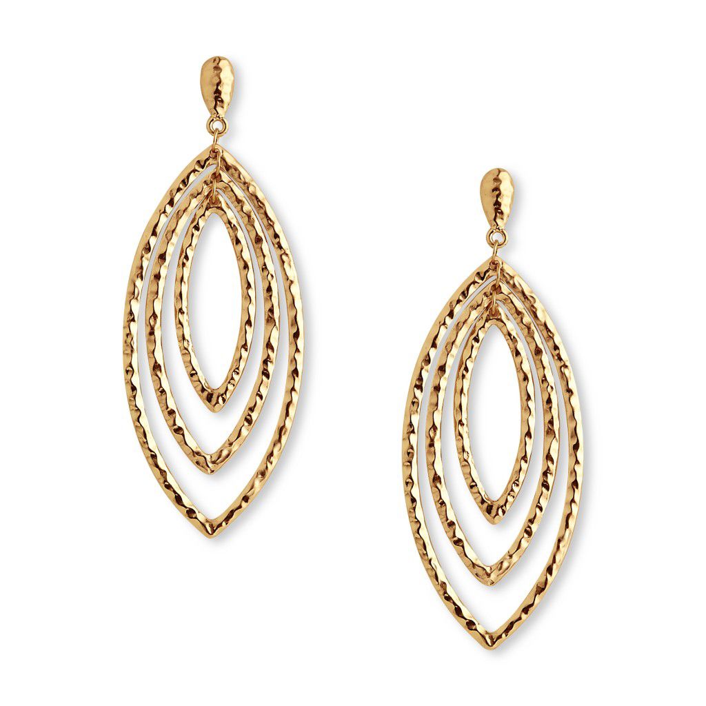 Kardashian Kollection Goldtone Hammered Drop Earrings at Sears.com