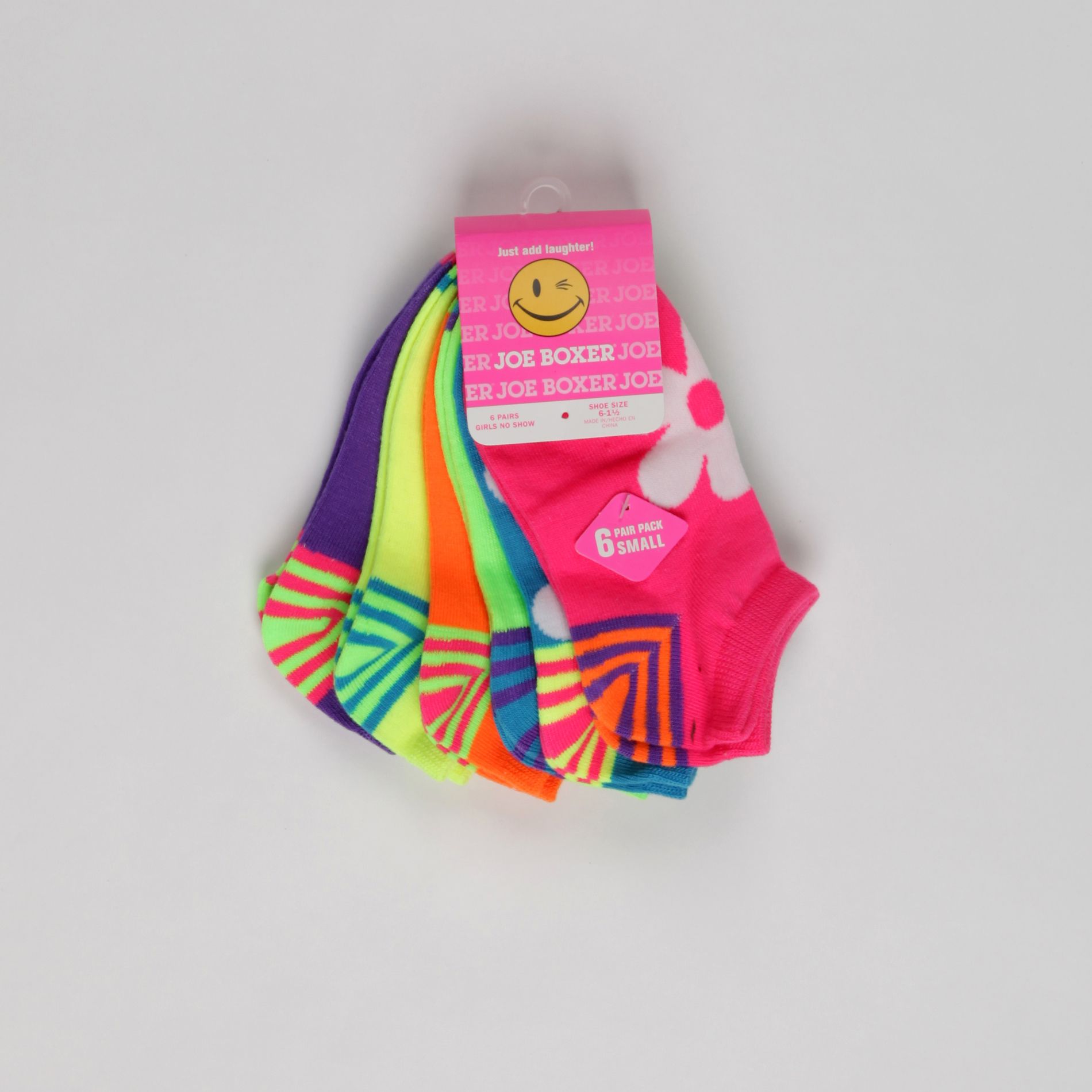 Joe Boxer Girl’s Socks Ankle 6-Pack Neon Pattern at Sears.com