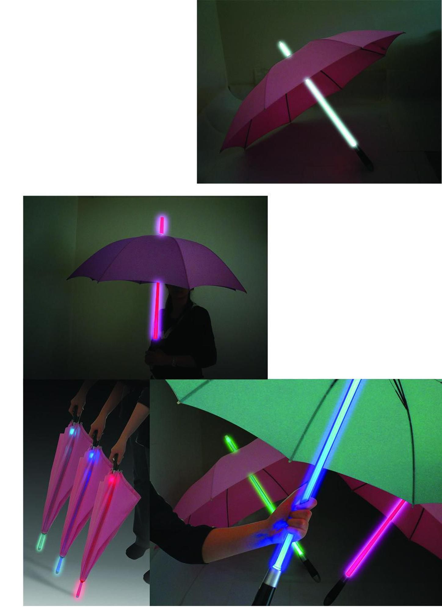Black Color-Changing Umbrella Light