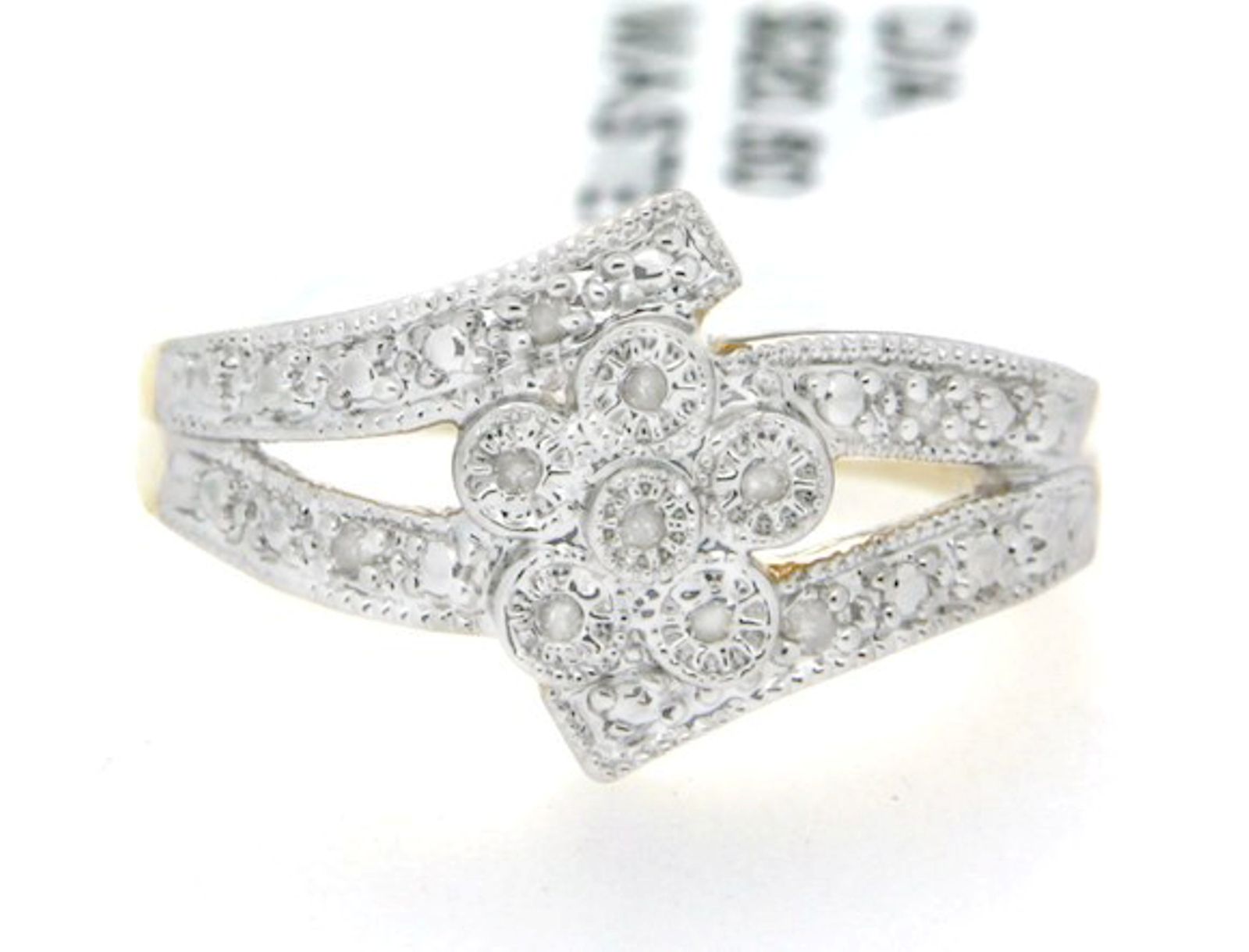 Gold Over Brass Diamond Accent Flower Bypass Ring at Kmart.com