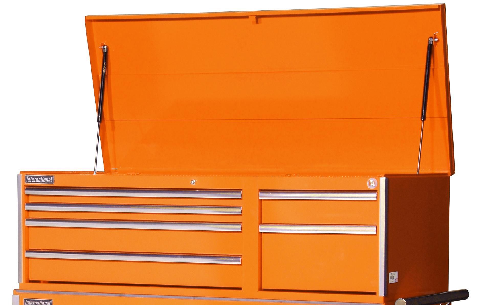 International 56 6-Drawer Ball Bearing Slides Top Chest Orange