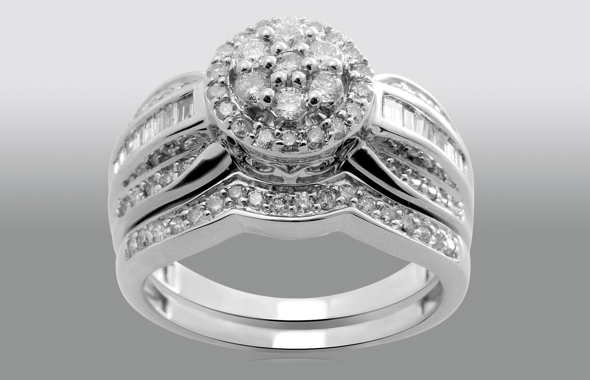 Tradition Diamond 10K White Gold 1ct Diamond Bridal Set at Sears.com