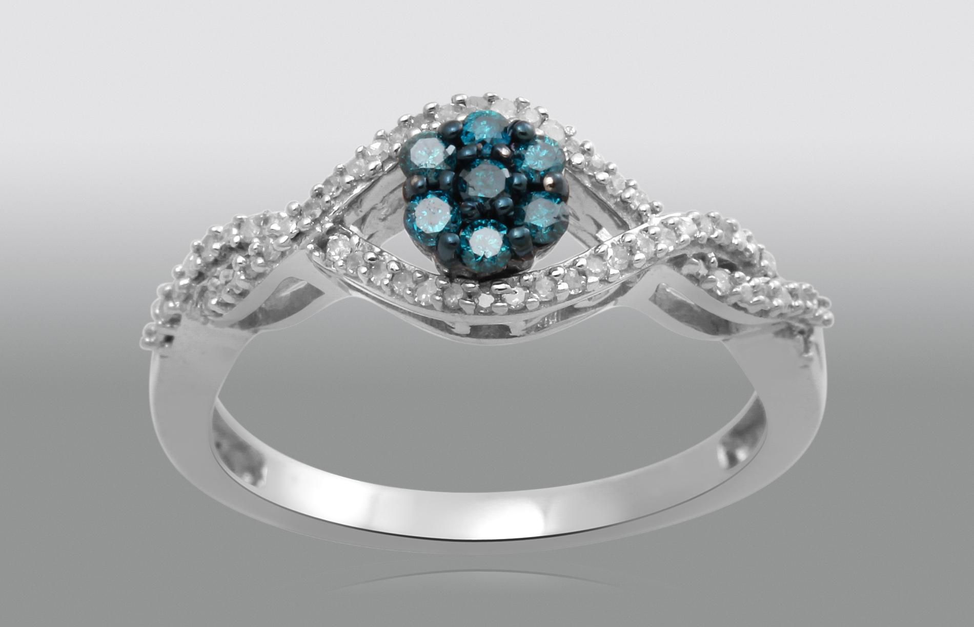 1/4 ct Blue and White Diamond Twist Ring at Sears.com