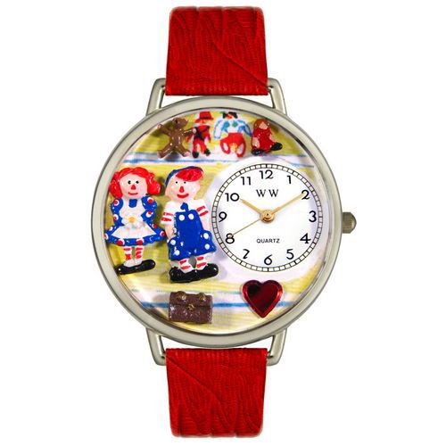 Raggedy Ann & Andy Navy Blue Leather And Silvertone Watch #U0220006