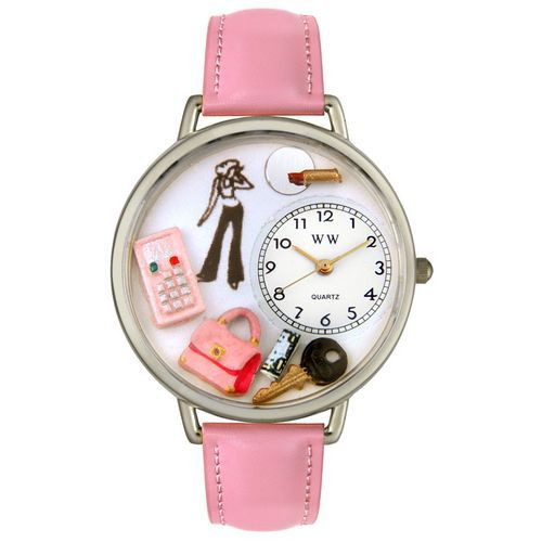 Whimsical Watches Teen Girl Pink Leather And Silvertone Watch #U1610008 at Kmart.com