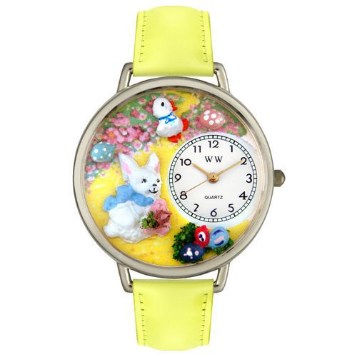 Easter Bunny Yellow Leather And Silvertone Watch #U1220015