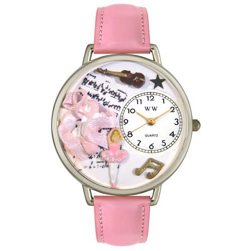Ballet Shoes Pink Leather And Silvertone Watch #U0510003