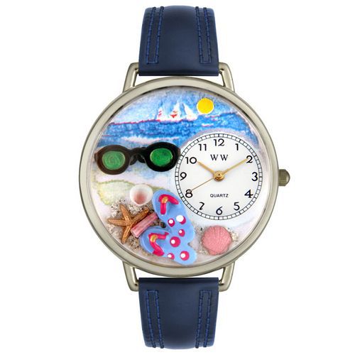 Whimsical Watches Flip-flops Navy Blue Leather And Silvertone Watch #U1210015 at Sears.com