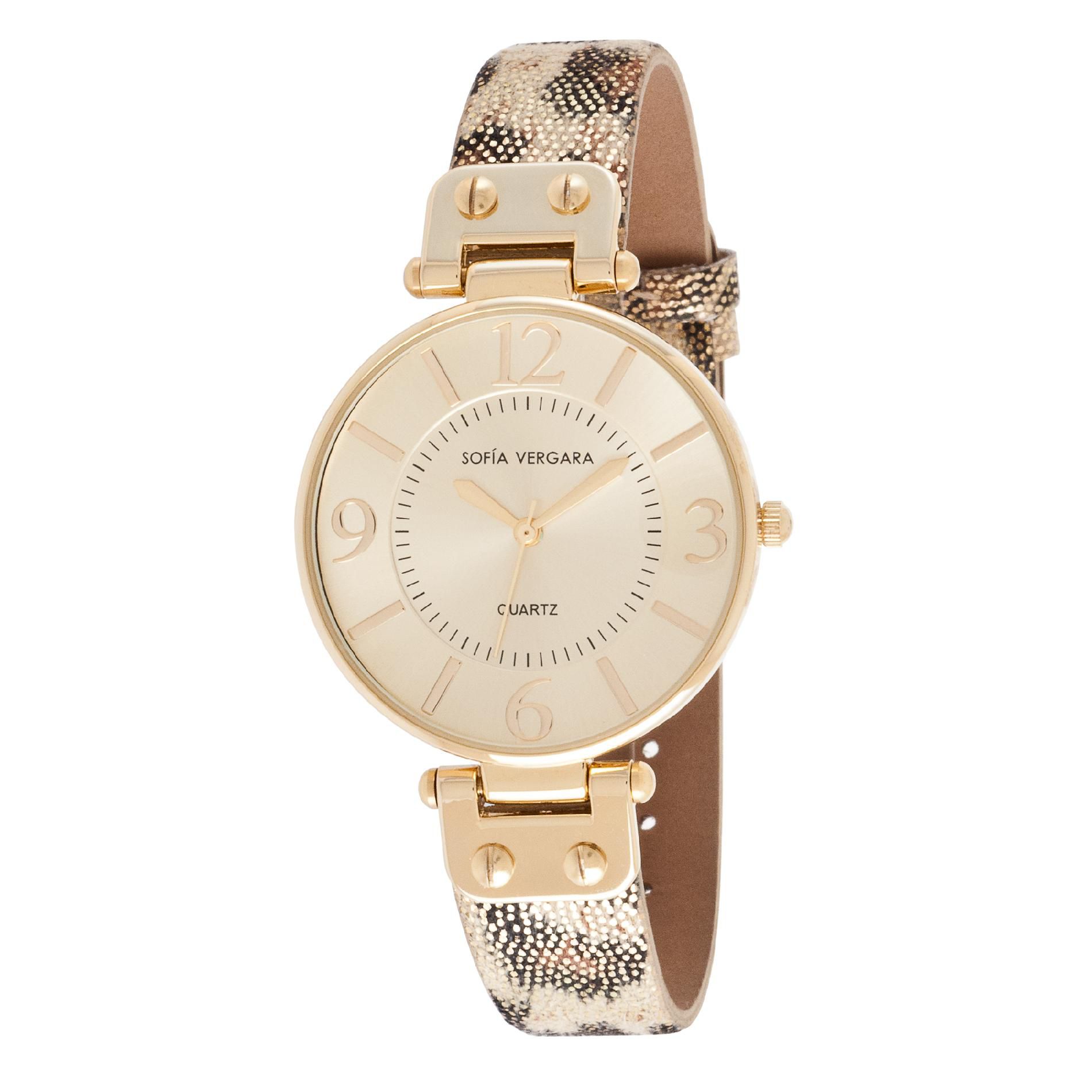 Ladies Champagne Dial with Gold Tone Faux Snake Strap Watch                                                                     
