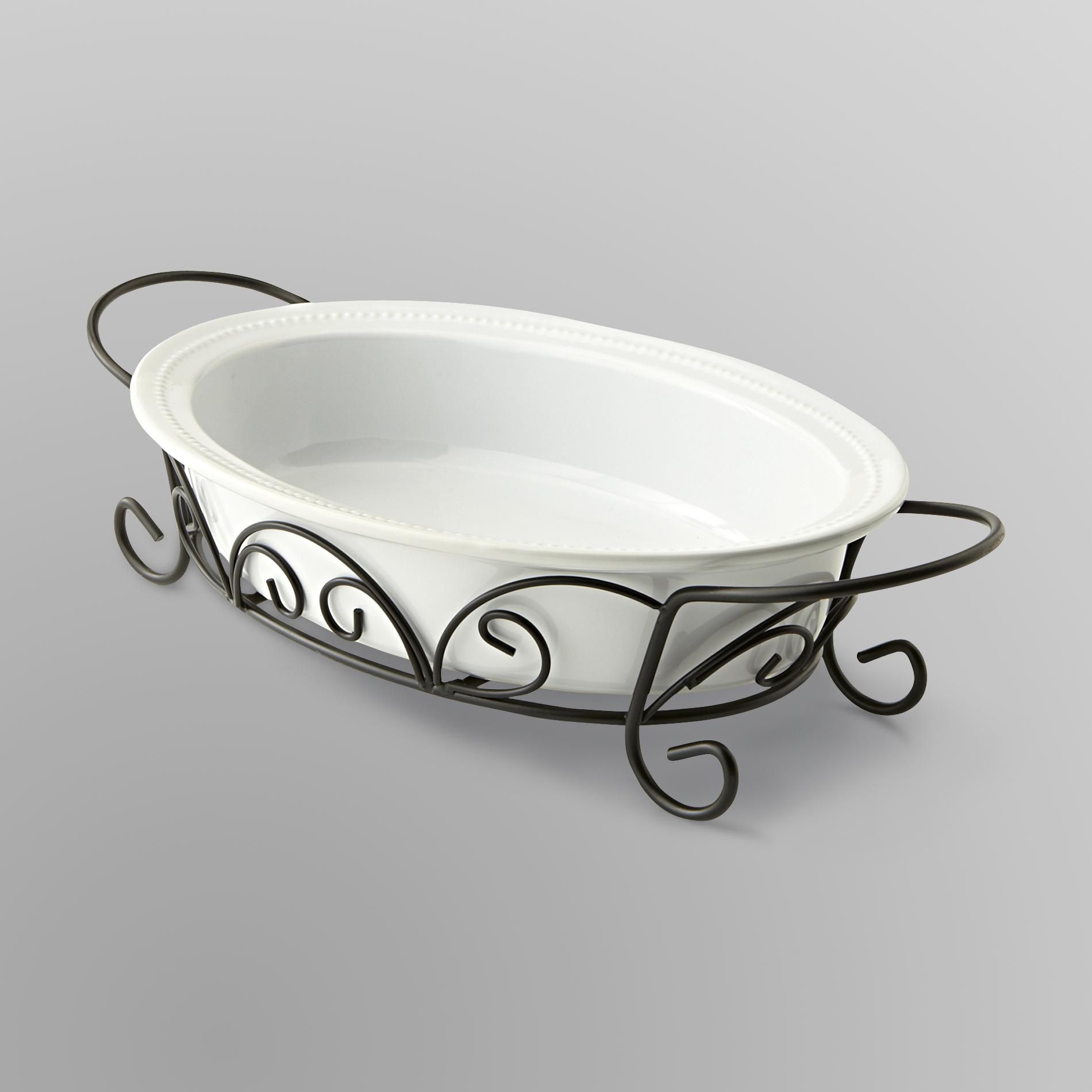 Certified International Large Oval Baking Dish & Stand at Kmart.com
