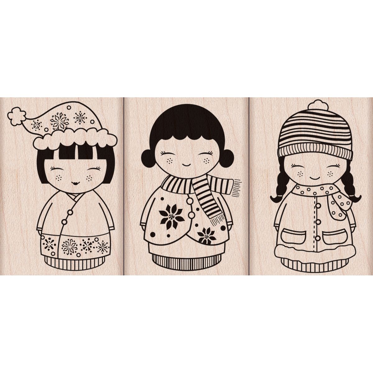 Hero Arts Mounted Rubber Stamps-Three Christmas Dolls at Kmart.com