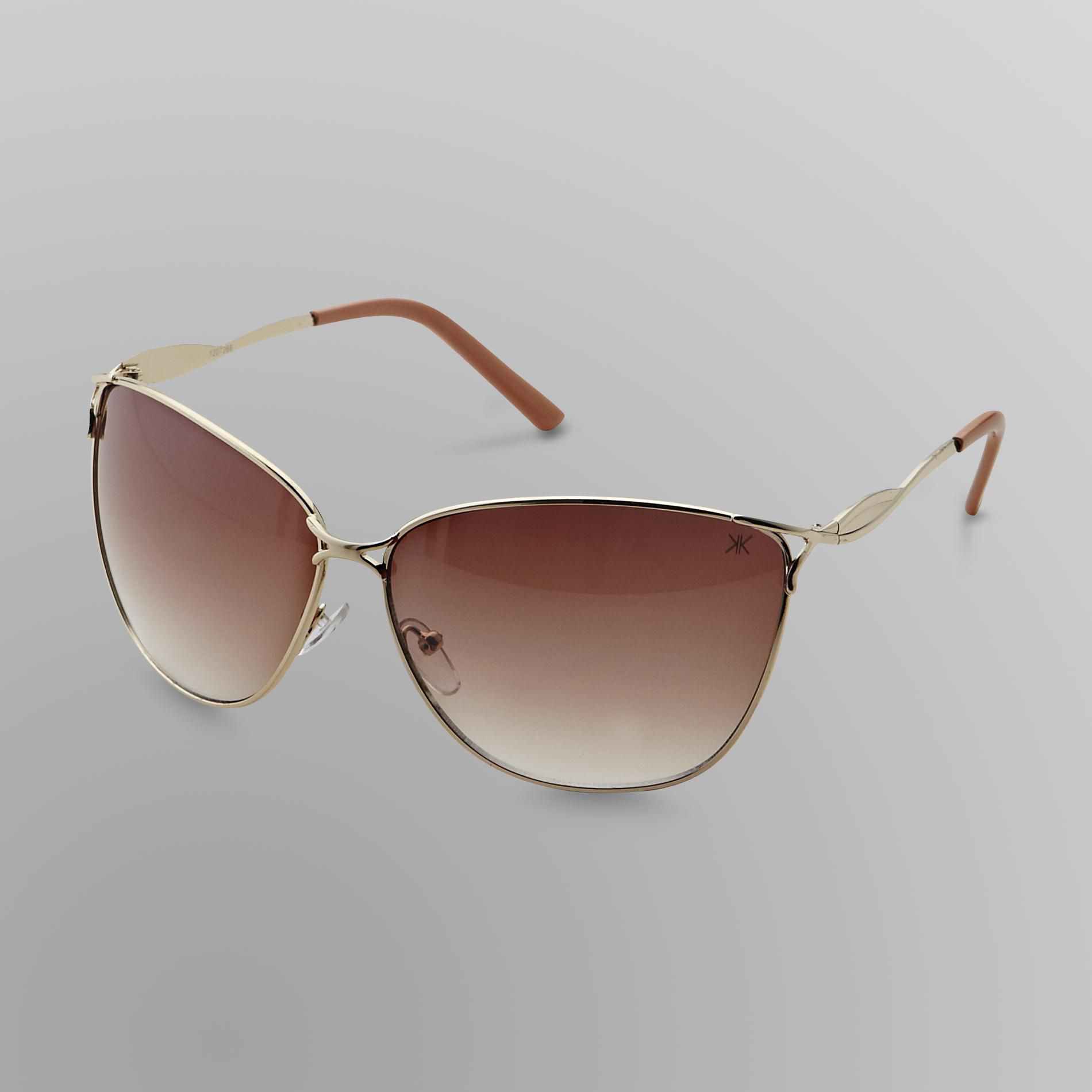 Kardashian Kollection Women's Cat Eye Sunglasses - Goldtone at Sears.com