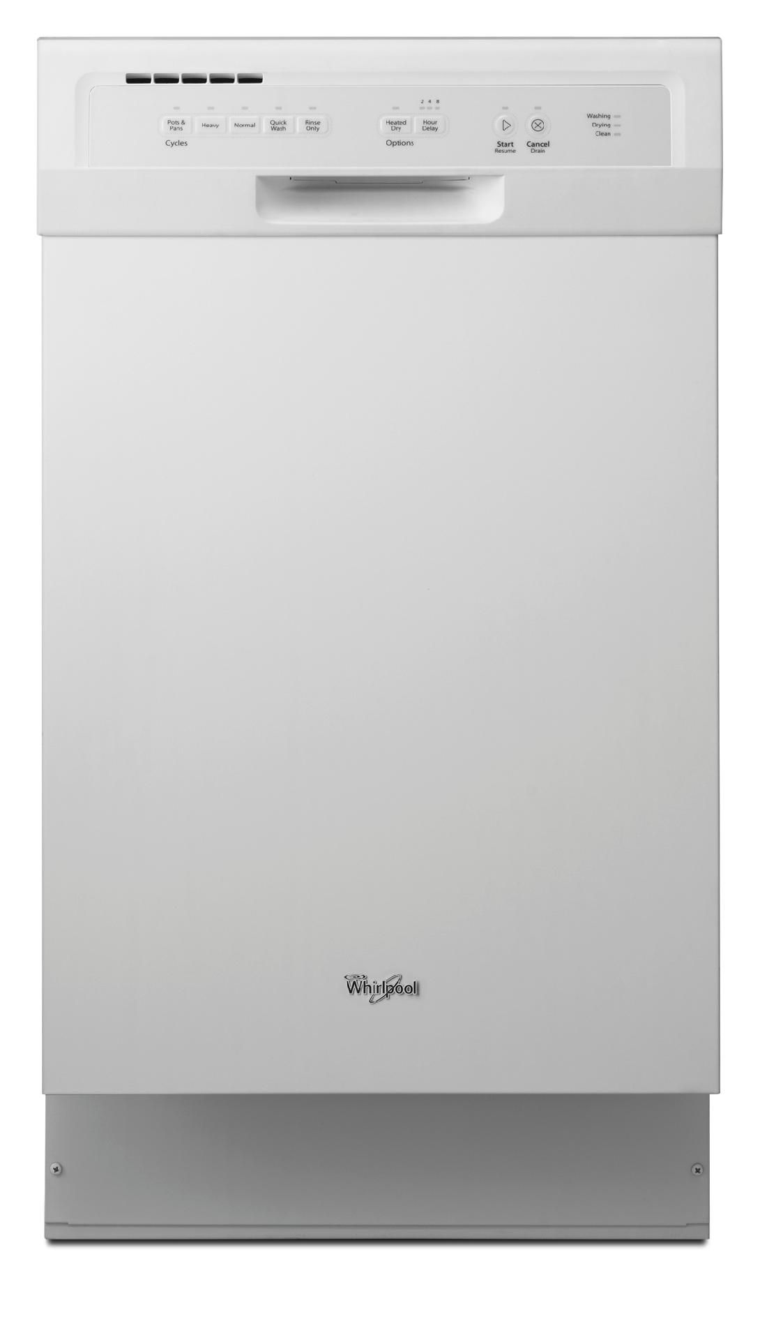 Whirlpool WDF518SAAW 18 Built-In Dishwasher w\/ 100% Stainless Steel Tub - White