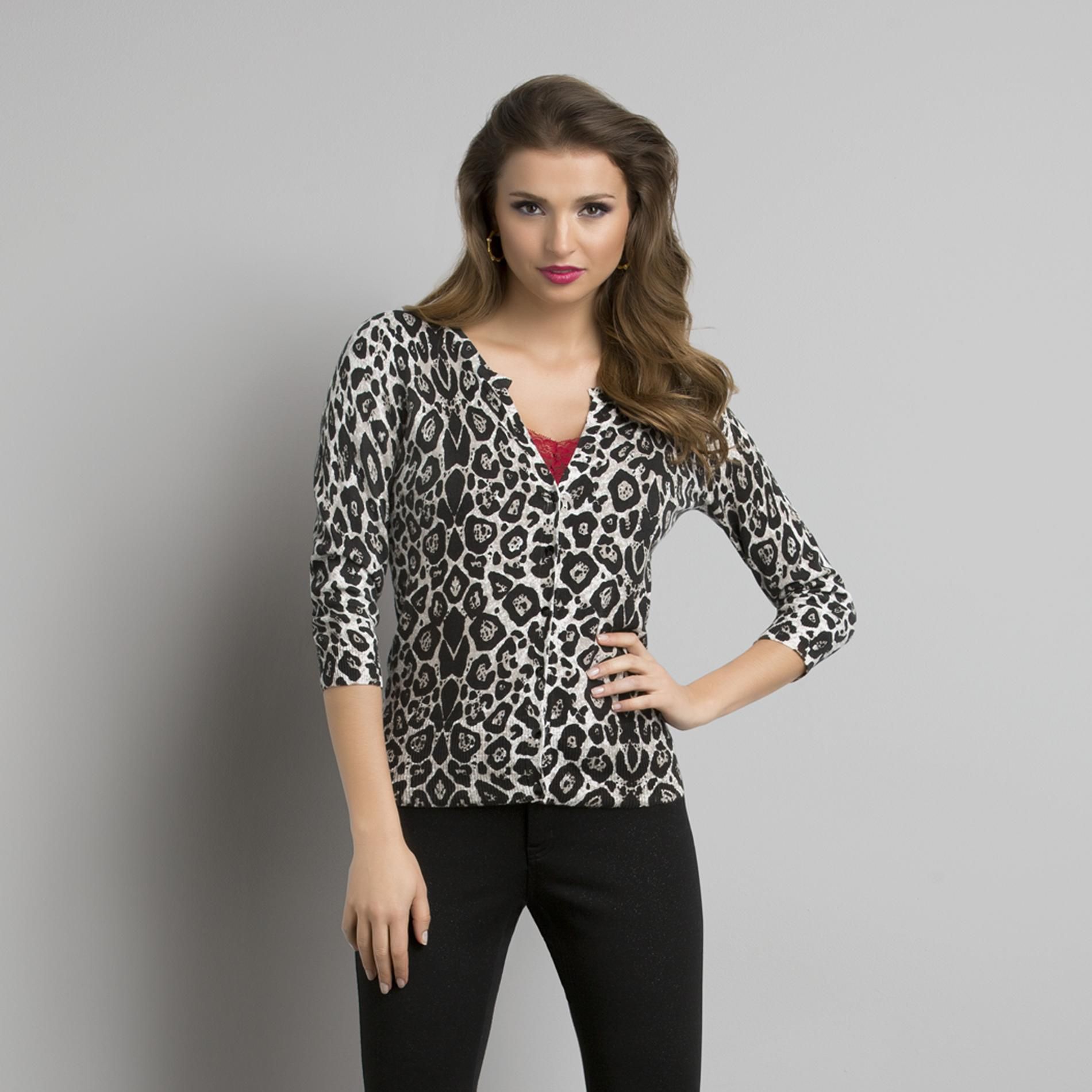 Sofia by Sofia Vergara Women's Cardigan Sweater - Leopard Print at Kmart.com