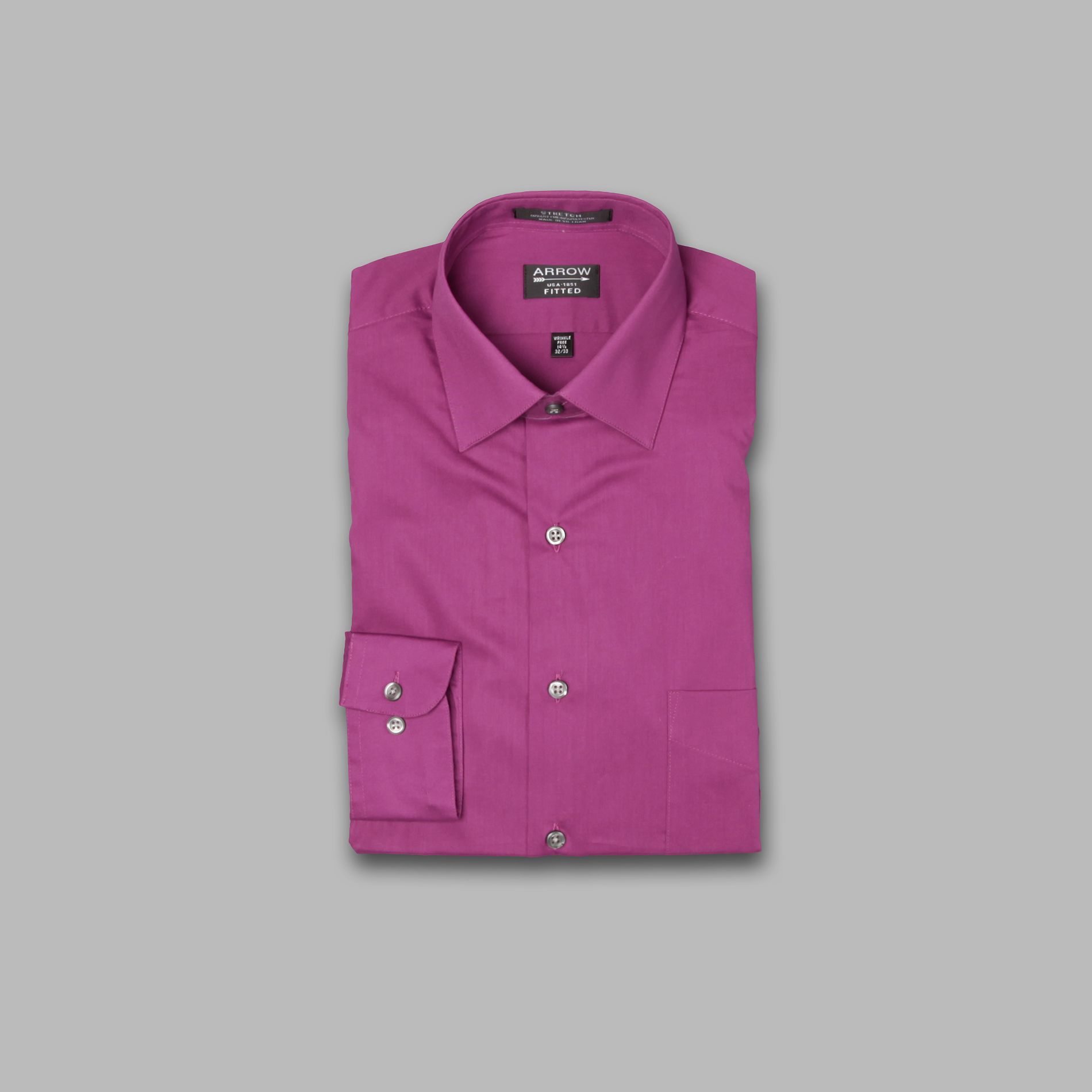 Arrow Men’s Dress Shirt Classic Fit Long Sleeve at mygofer.com
