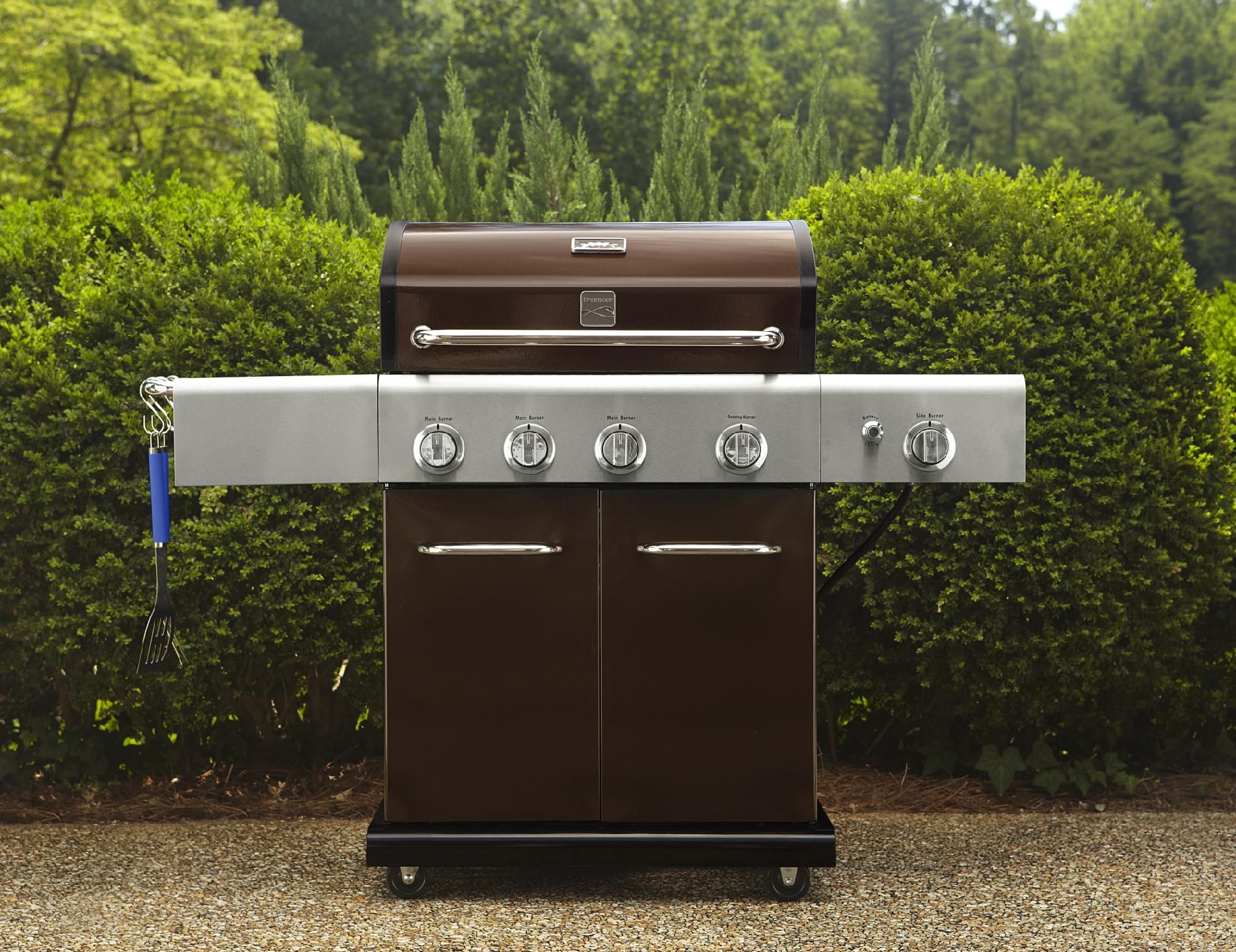 Kenmore PG40411SOL 4Burner LP Mocha Gas Grill w/ Searing Burner