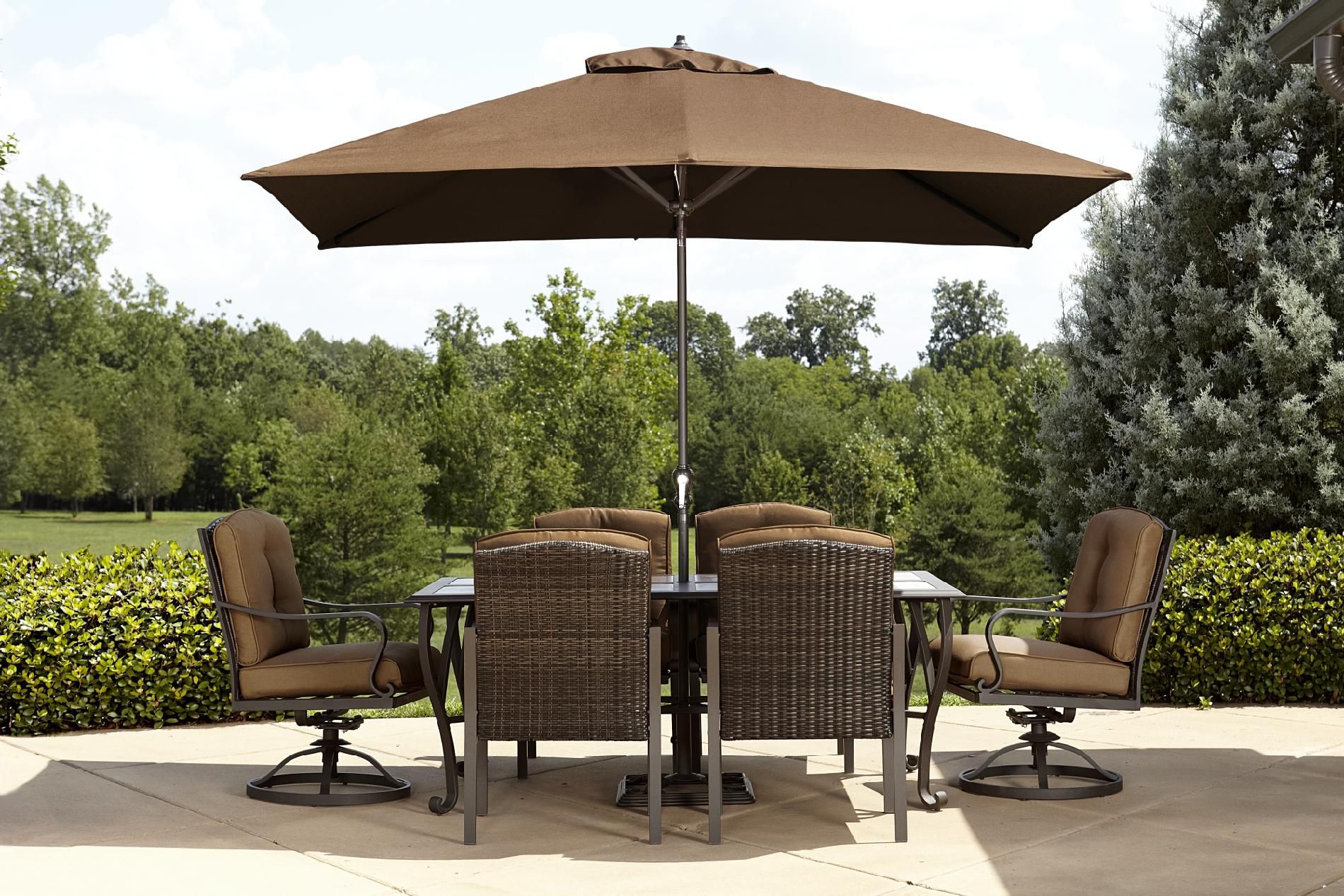 La-Z-Boy Outdoor Dylan 7pc Dining Set Brown