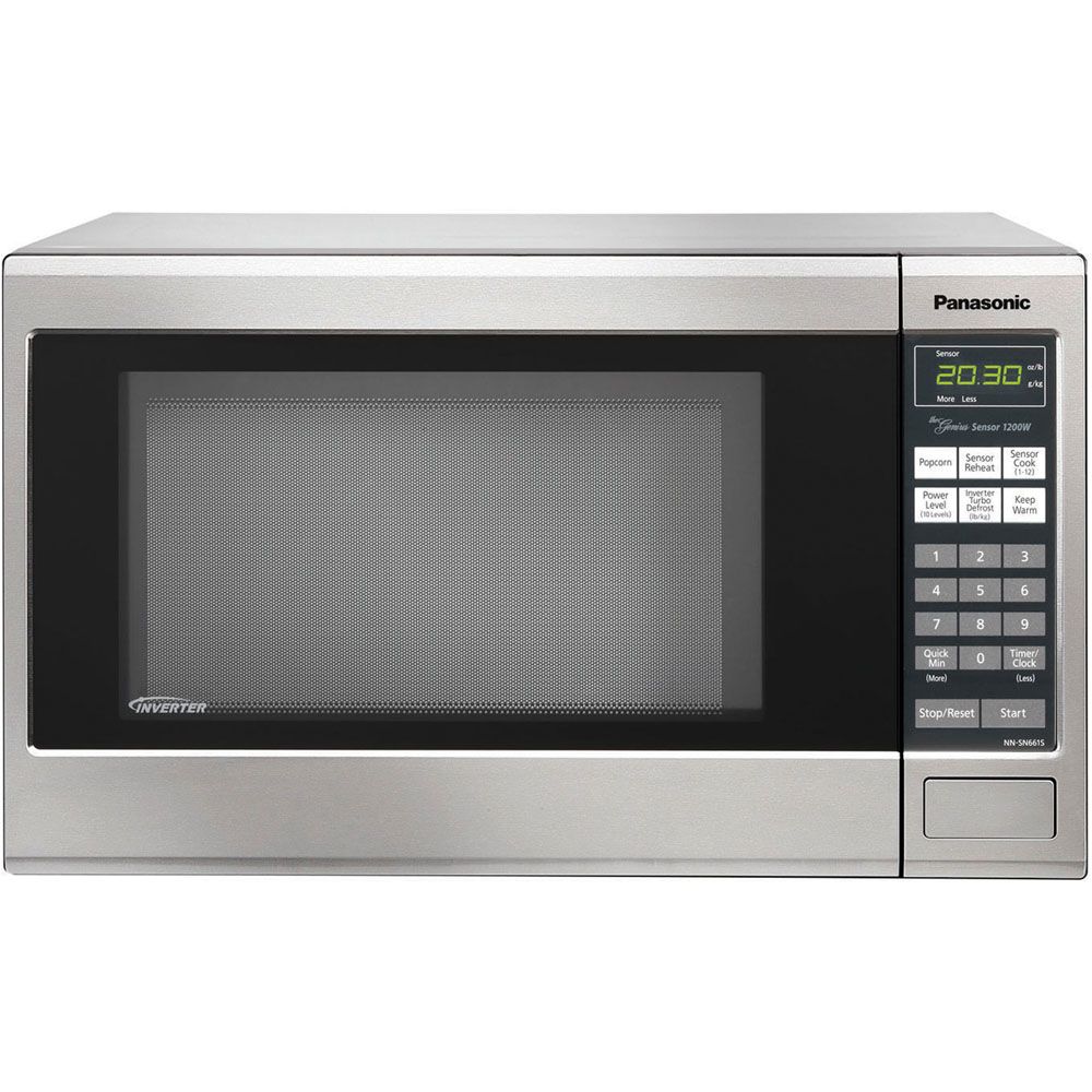 Panasonic Family Size 1.2 Cu. Ft. 1200W Countertop Microwave Oven - Stainless Steel Front & Silver Body