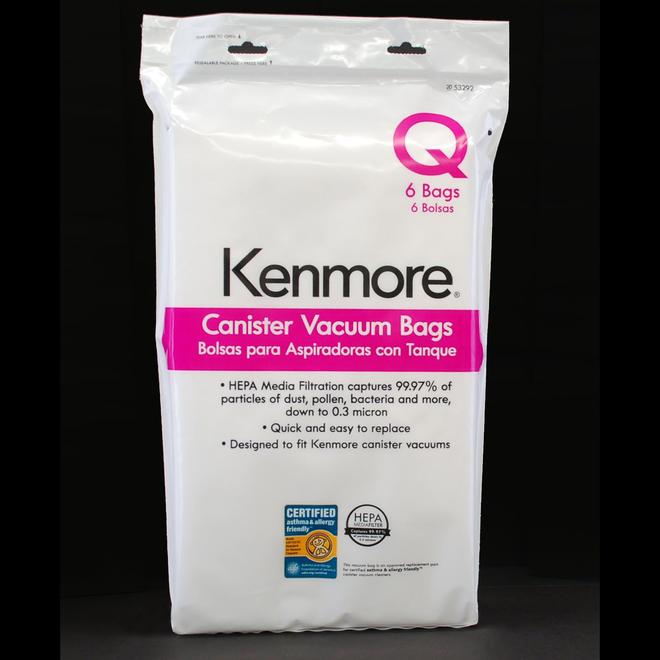 Kenmore 53292 Type Q Vacuum Bags HEPA for Canister Vacuums 6 pk Sears Outlet
