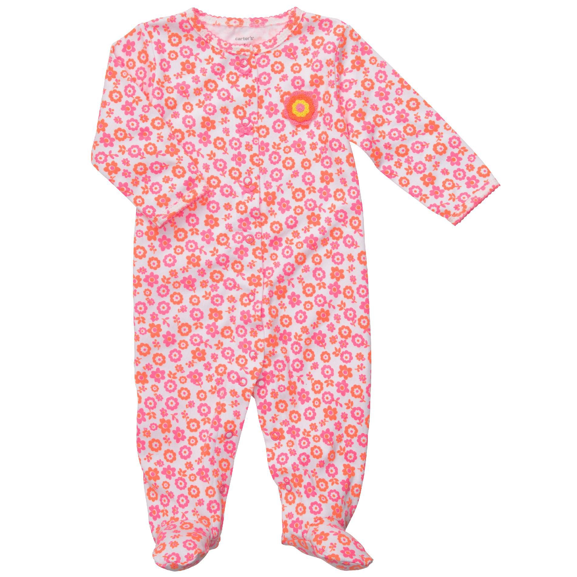 Carter's Newborn Girl’s Bodysuit Long Sleeve Floral Pink at Sears.com