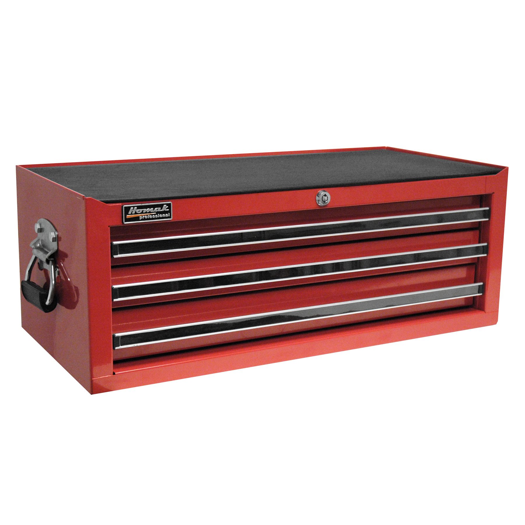 Homak 27 in Professional Series Black 3 Drawer Mid Chest - Red