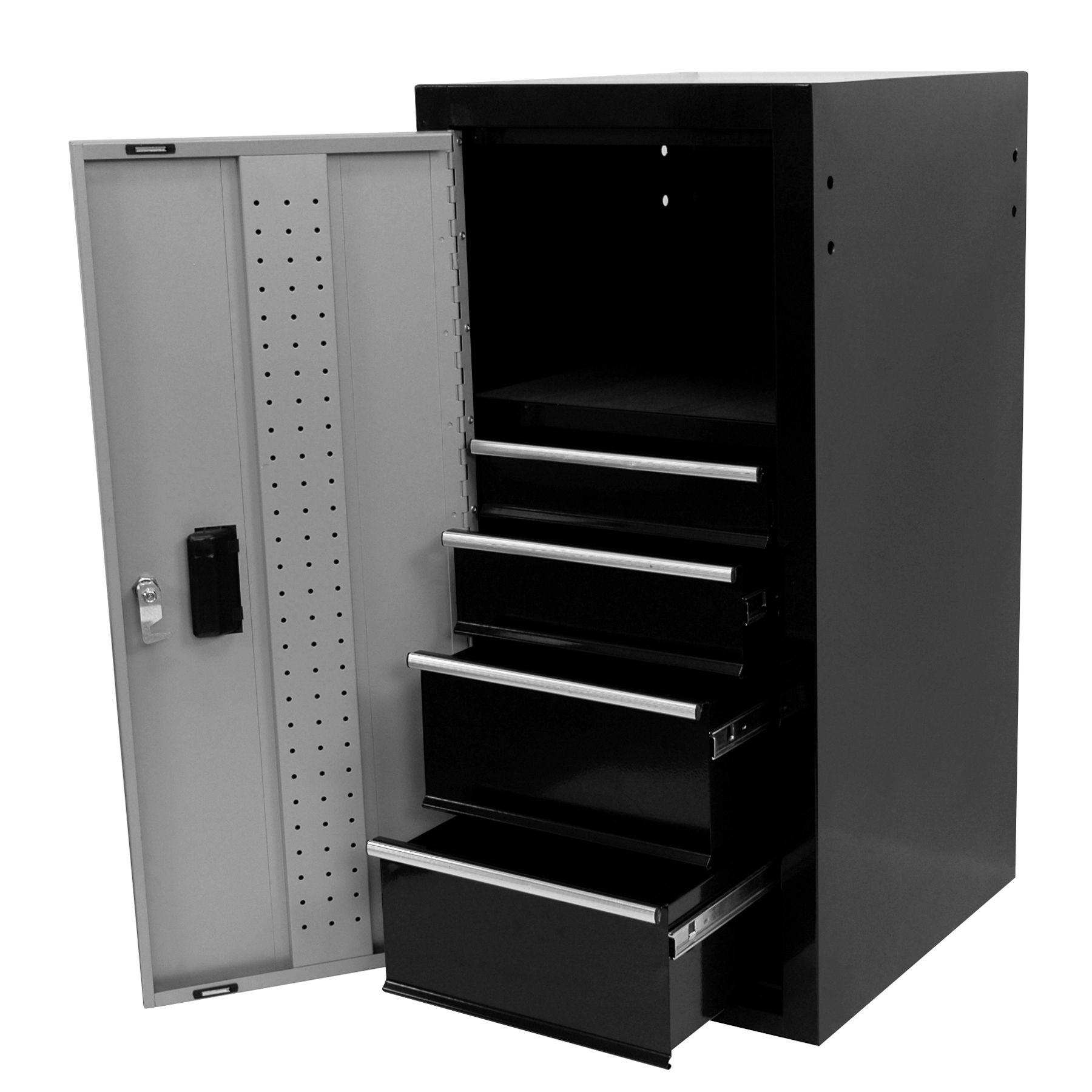 Homak 41 in Blank and Gray SE Series - 4 Drawer Side Locker