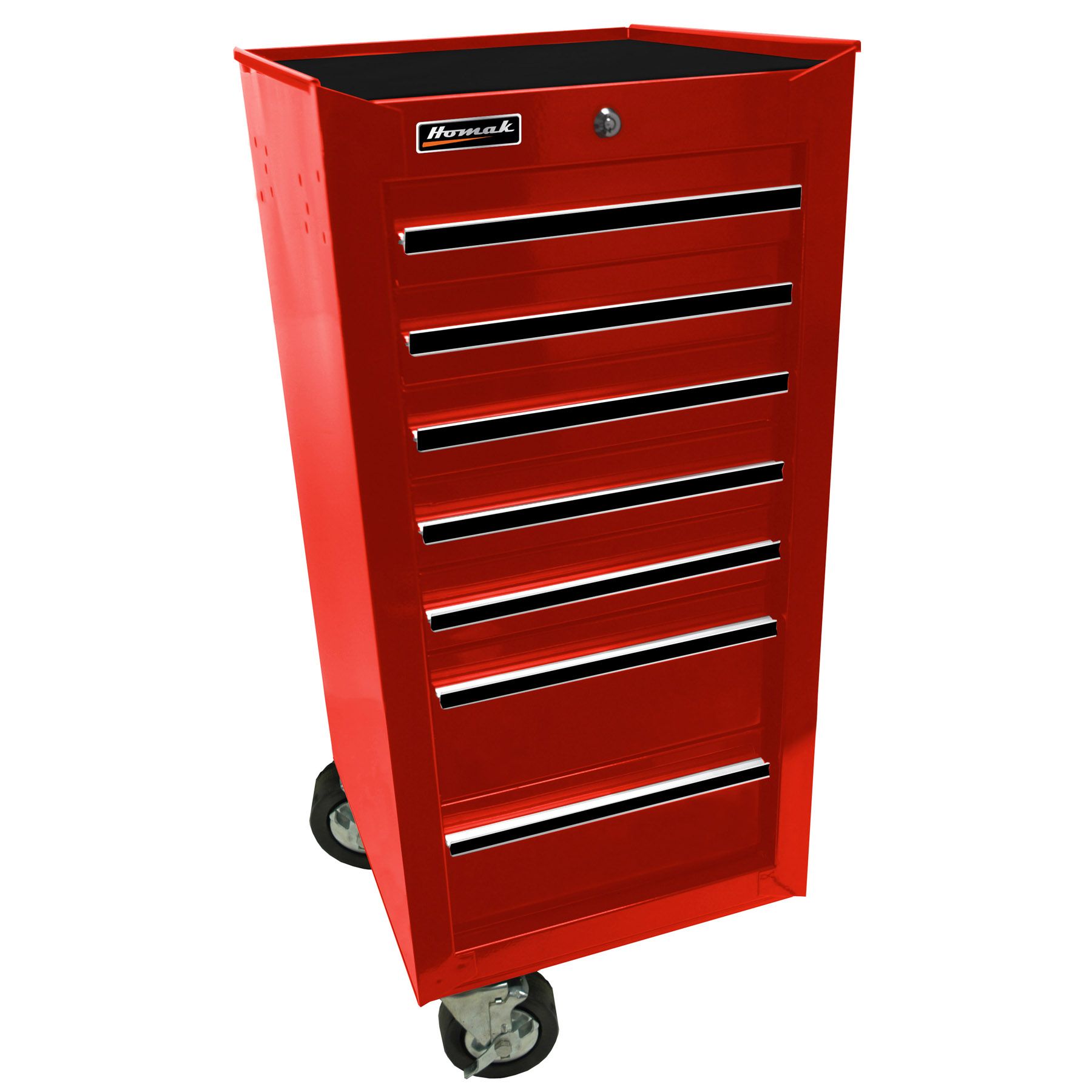 Homak 41 in Side Add-On with 7 Drawers -Red