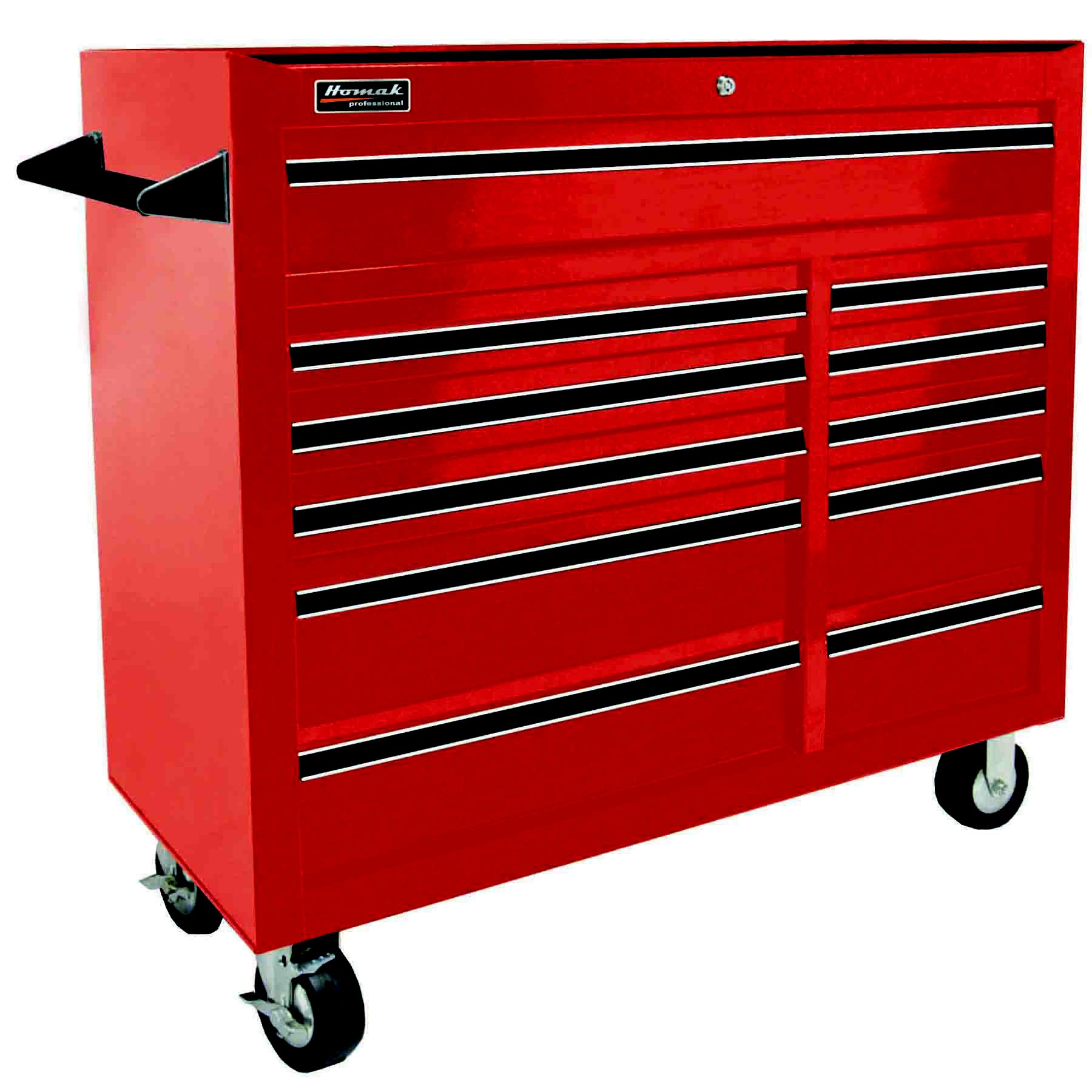 Homak 41 in PRO SERIES 11 Drawer Rolling Cabinet - Red
