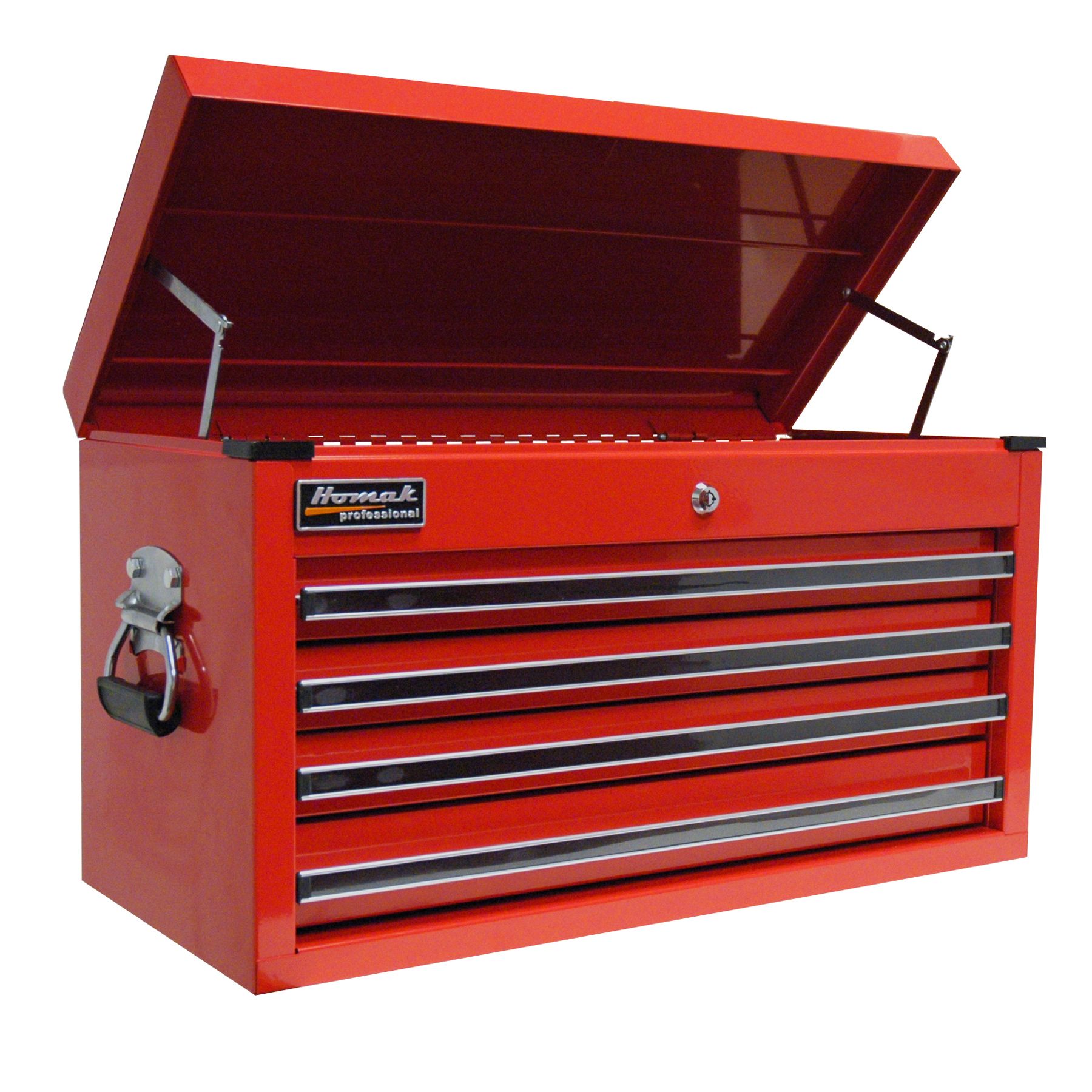 Homak 27 Professional Series Black 4-Drawer Top Chest Red