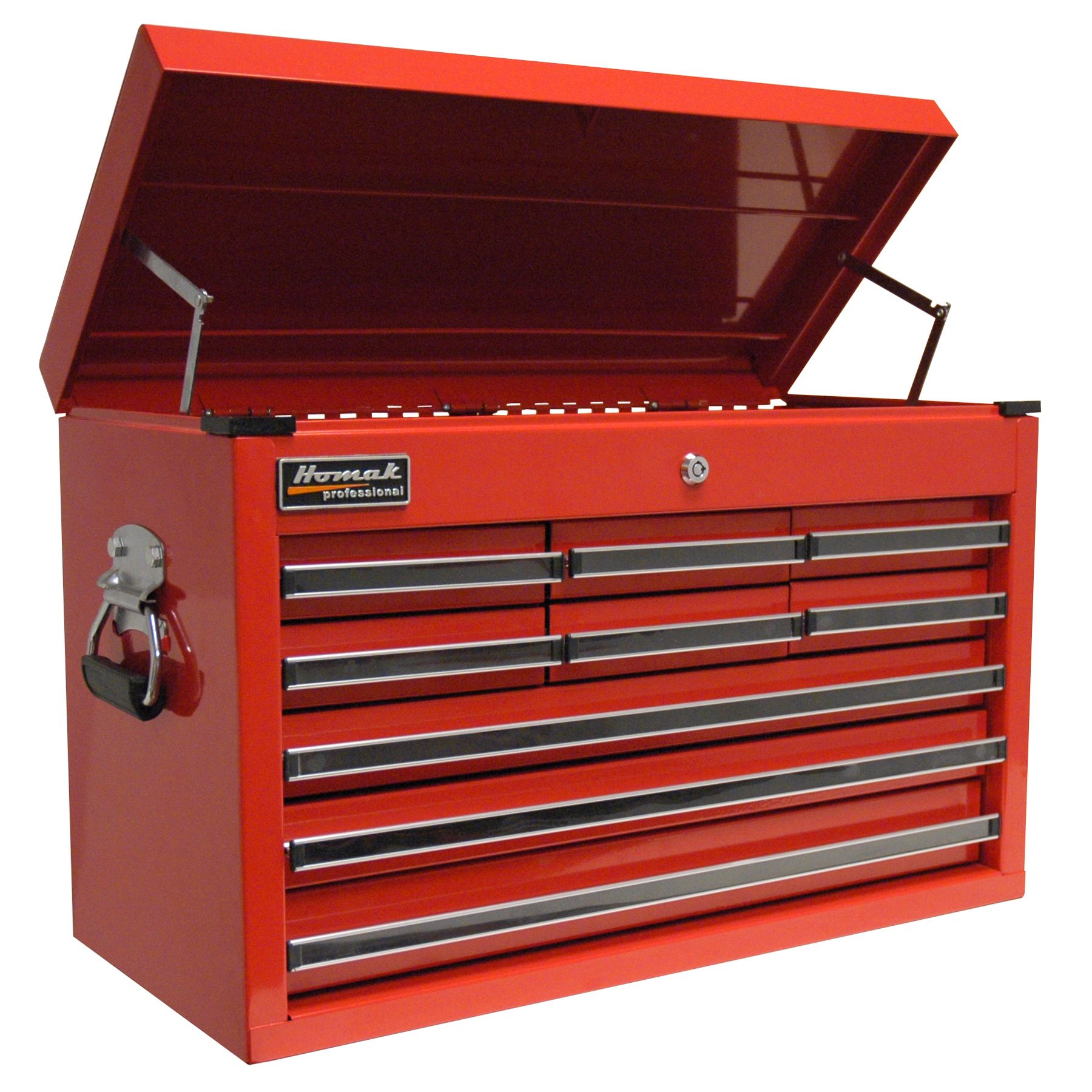 Homak 27 Professional Series Black 9-Drawer Top Chest Red