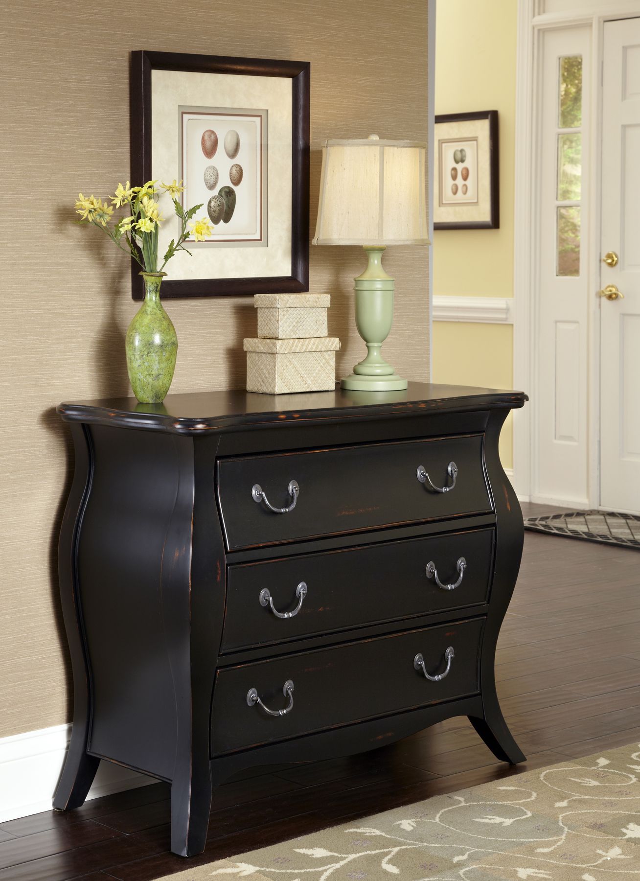 Home Styles The Regency Bombe Chest Black Finish at mygofer.com