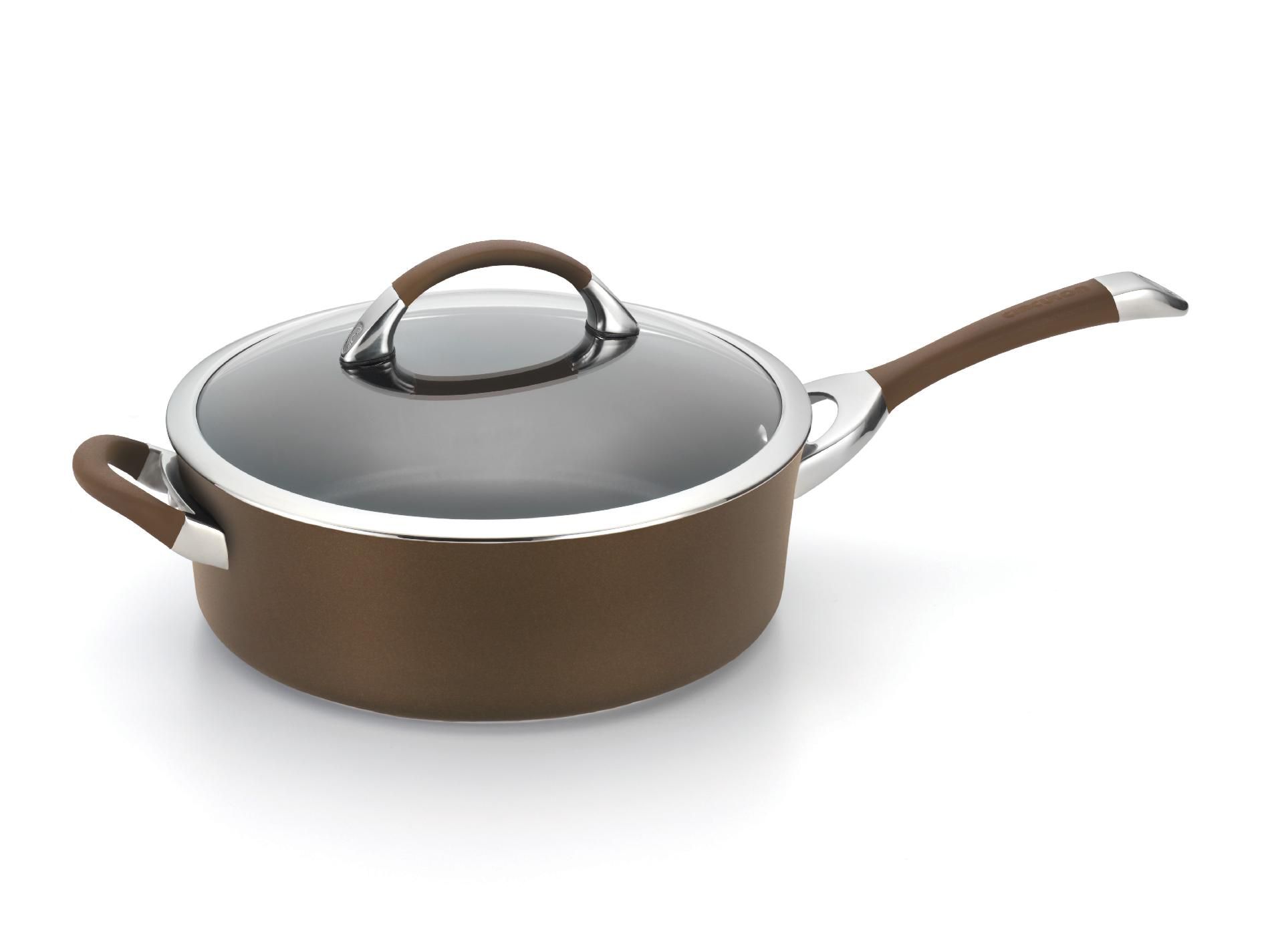 Circulon Symmetry  5-Quart Covered Saute with Helper Handle  Chocolate