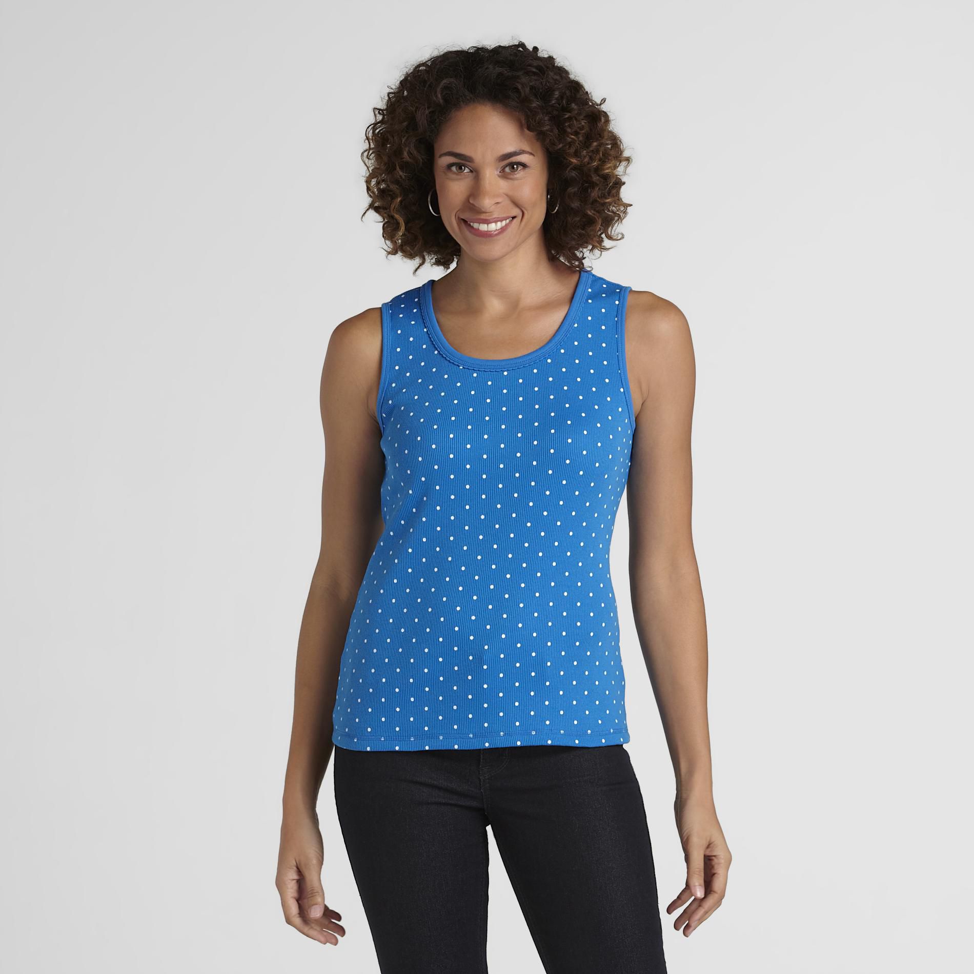 Laura Scott Women's Ribbed Tank Top - Polka Dot at Kmart.com
