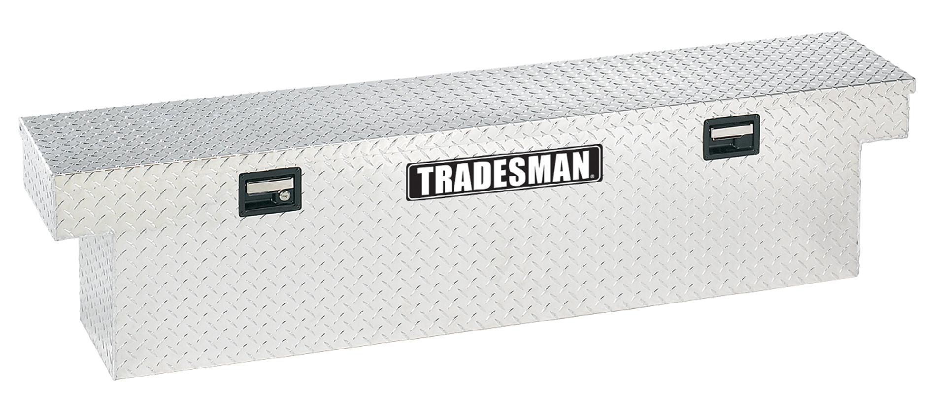 Tradesman TALF1270 72-Inch Slimline Aluminum Full Lid Cross Bed Truck Tool Box  Diamond Plated  Silver