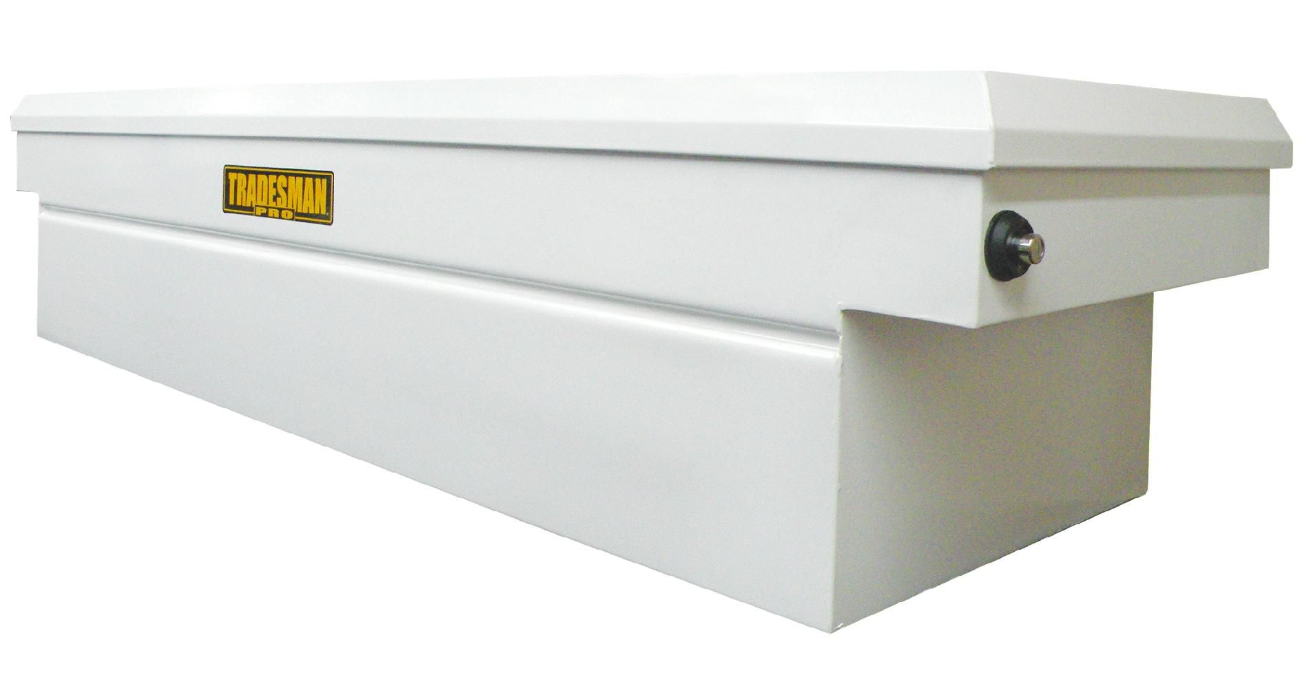 Tradesman TPSTF561PB 60-Inch 16-Gauge Steel Push Button Single Lid Cross Bed Truck Tool Box  White