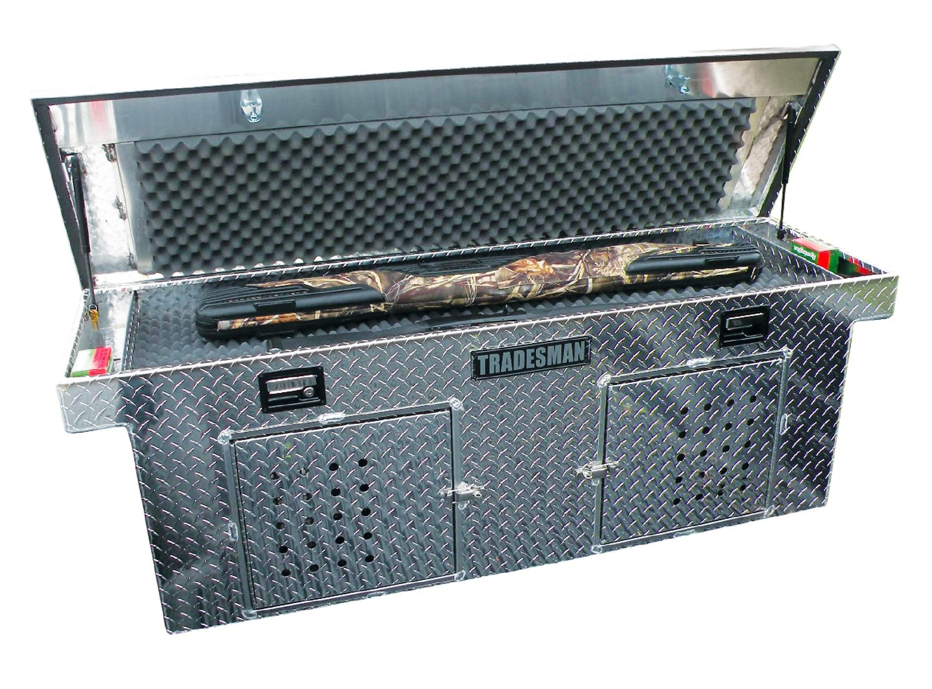 Tradesman TALF591DB 71-Inch Aluminum Cross Bed Dog Box  Diamond Plated  Silver