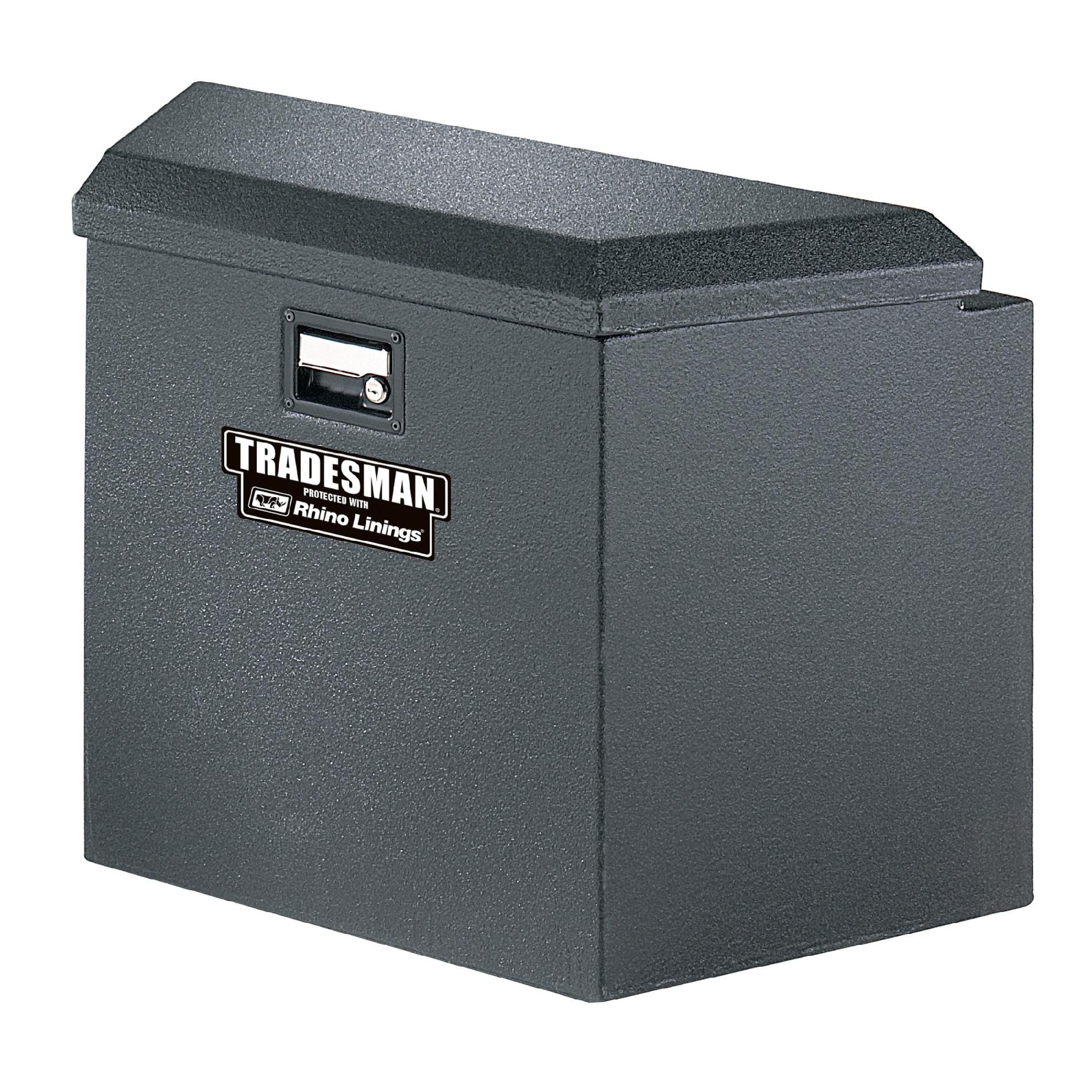 Tradesman TST21TTBRHINO 34-Inch 22-Gauge Steel Rhino-Lined Trailer Tongue Box with Aluminum Lid  Black
