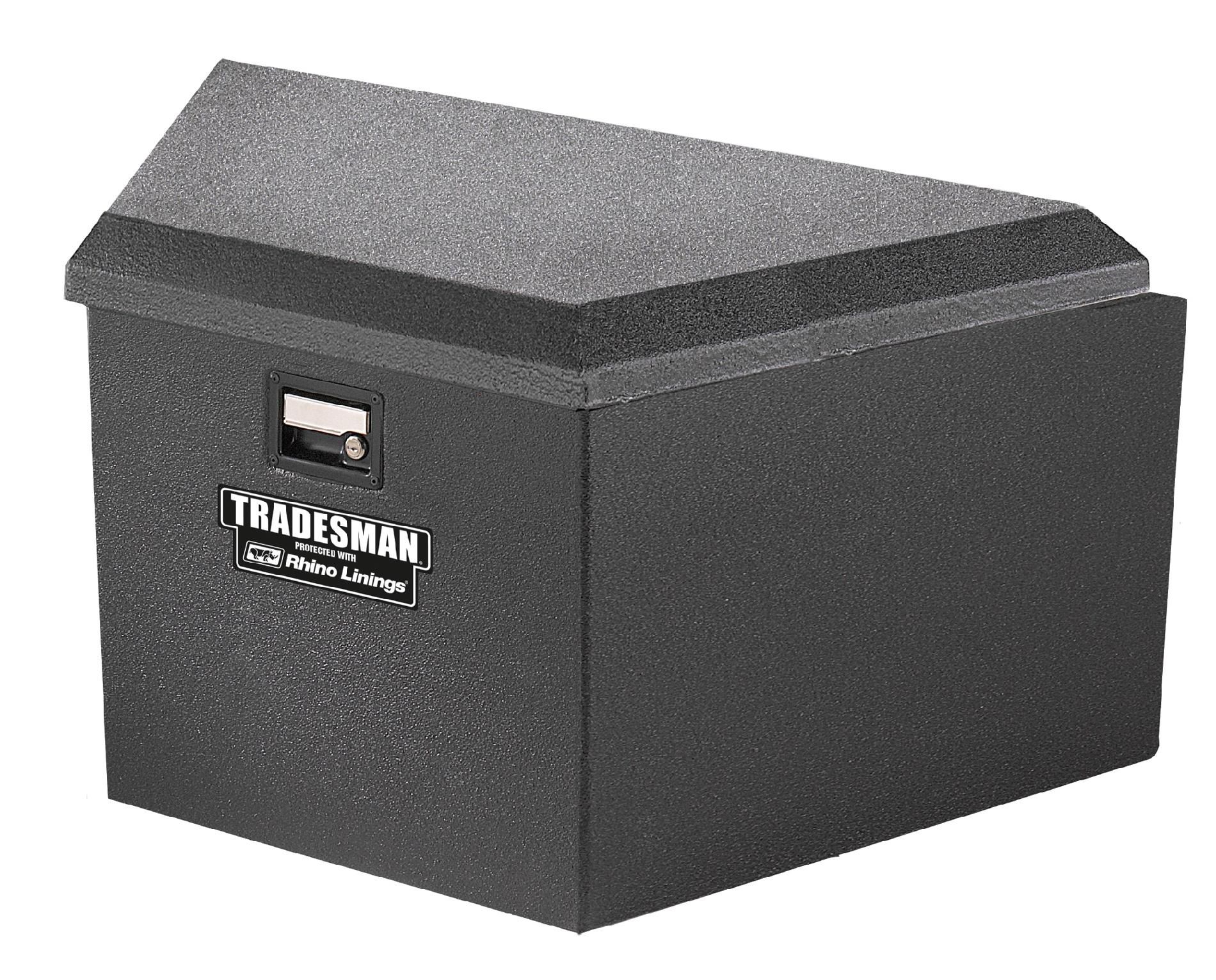 Tradesman TST16TTBRHINO 34-Inch 22-Gauge Steel Rhino-Lined Trailer Tongue Box with Aluminum Lid  Silver