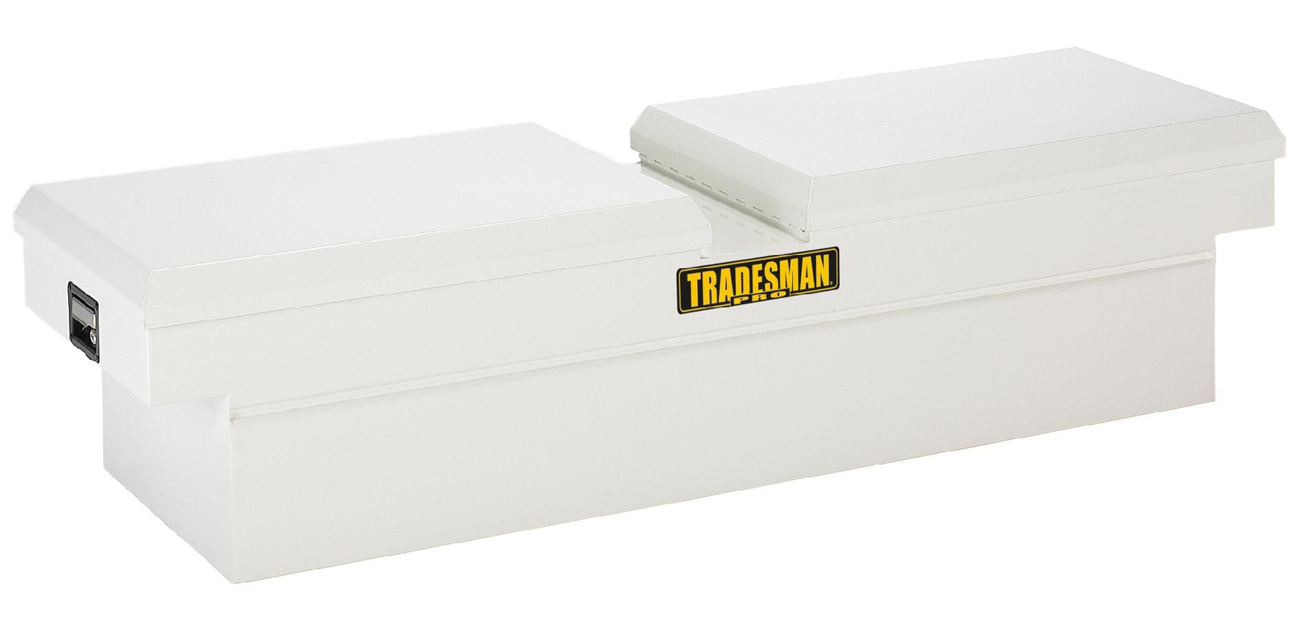 Tradesman TPSTG581 70-Inch 16-Gauge Steel Gull Wing Cross Bed Truck Tool Box  White