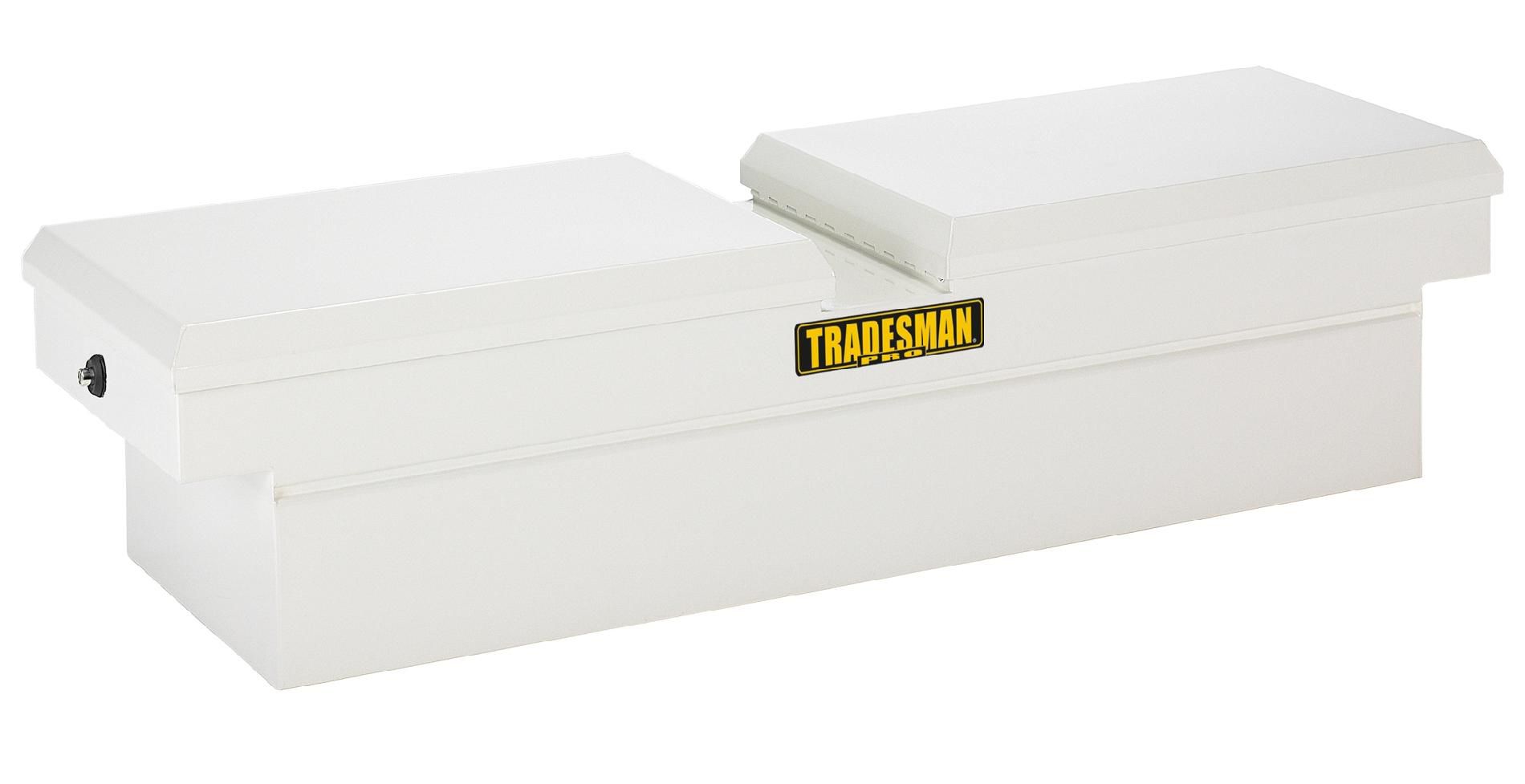 Tradesman TPSTG561PB 60-Inch 16-Gauge Steel Push Button Gull Wing Cross Bed Truck Tool Box  White