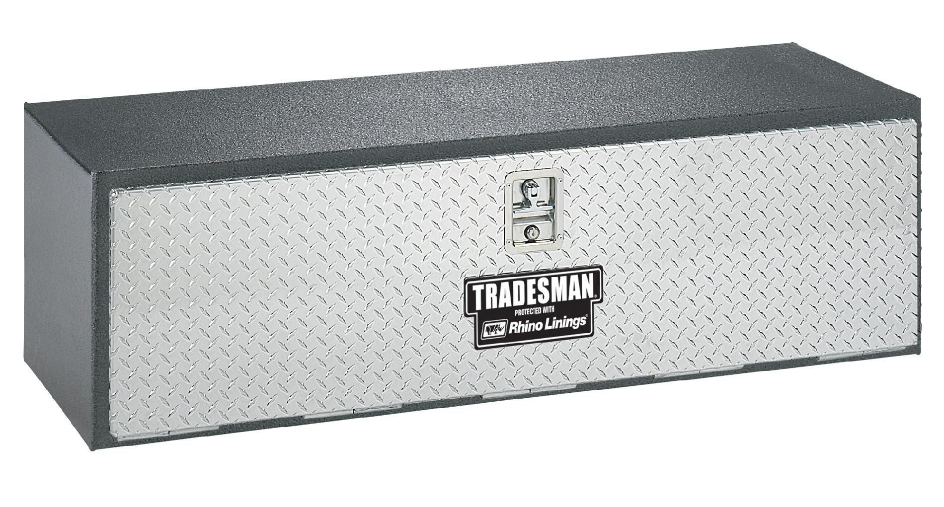 Tradesman TSTUB60ALRHINO 60-Inch 12-Gauge Steel Rhino-Lined Underbody Truck Tool Box with Aluminum Door  Black