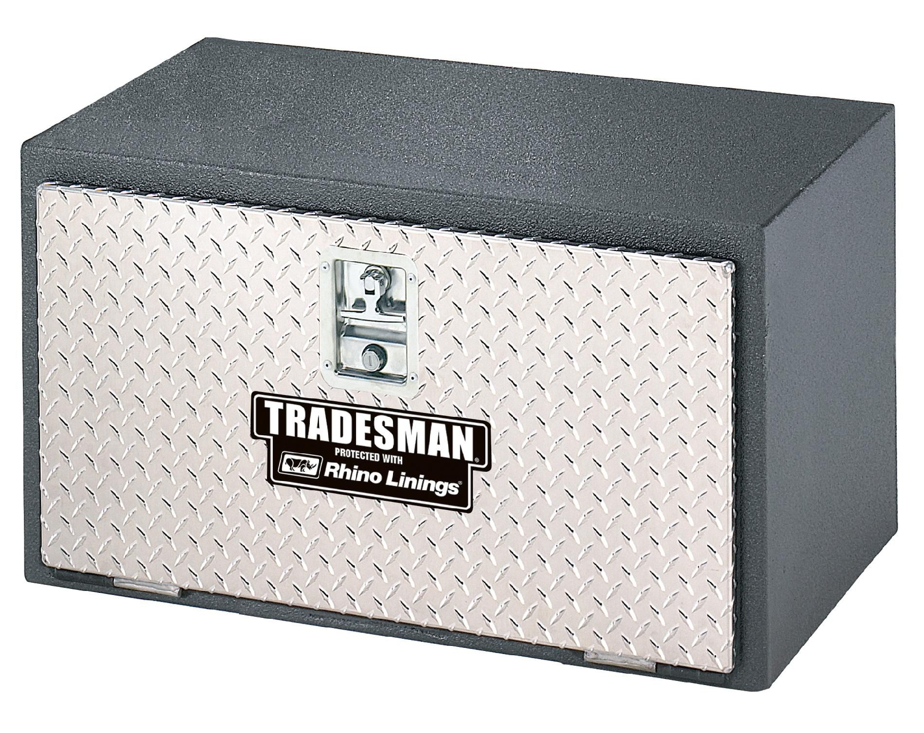 Tradesman TSTUB24ALRHINO 24-Inch 12-Gauge Steel Rhino-Lined Underbody Truck Tool Box with Aluminum Door  Black