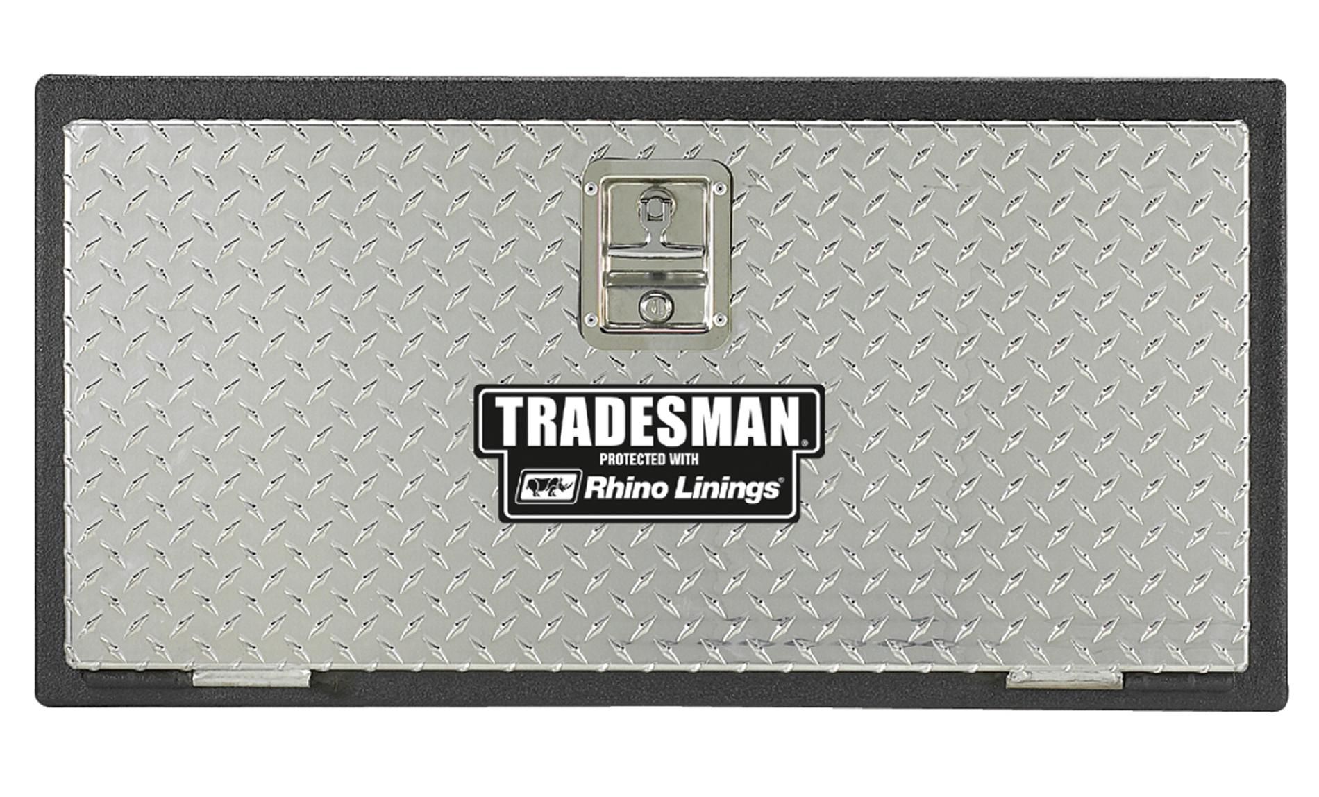 Tradesman TSTUB36ALRHINO 36-Inch 12-Gauge Steel Rhino-Lined Underbody Truck Tool Box with Aluminum Door  Black