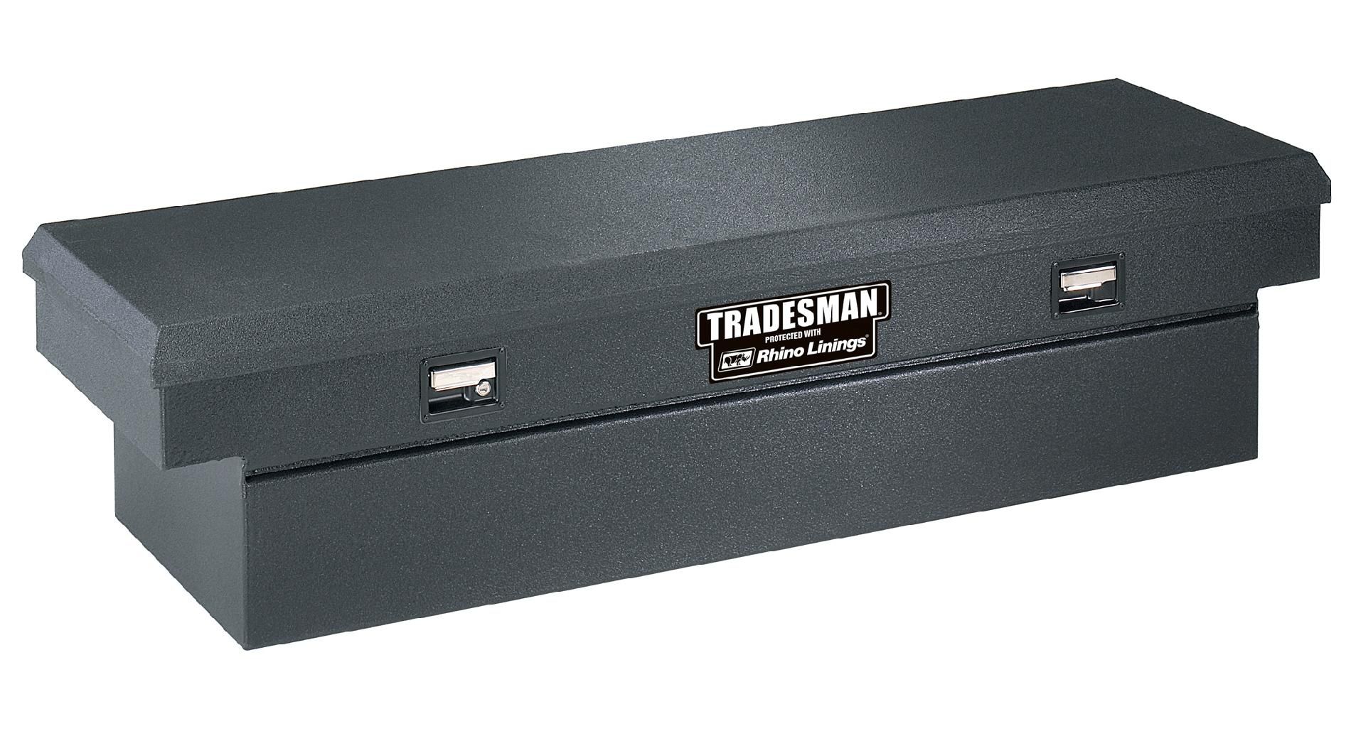 Tradesman TSTF581RHINO 70-Inch 22-Gauge Steel Rhino-Lined Single Lid Cross Bed Truck Tool Box  Black