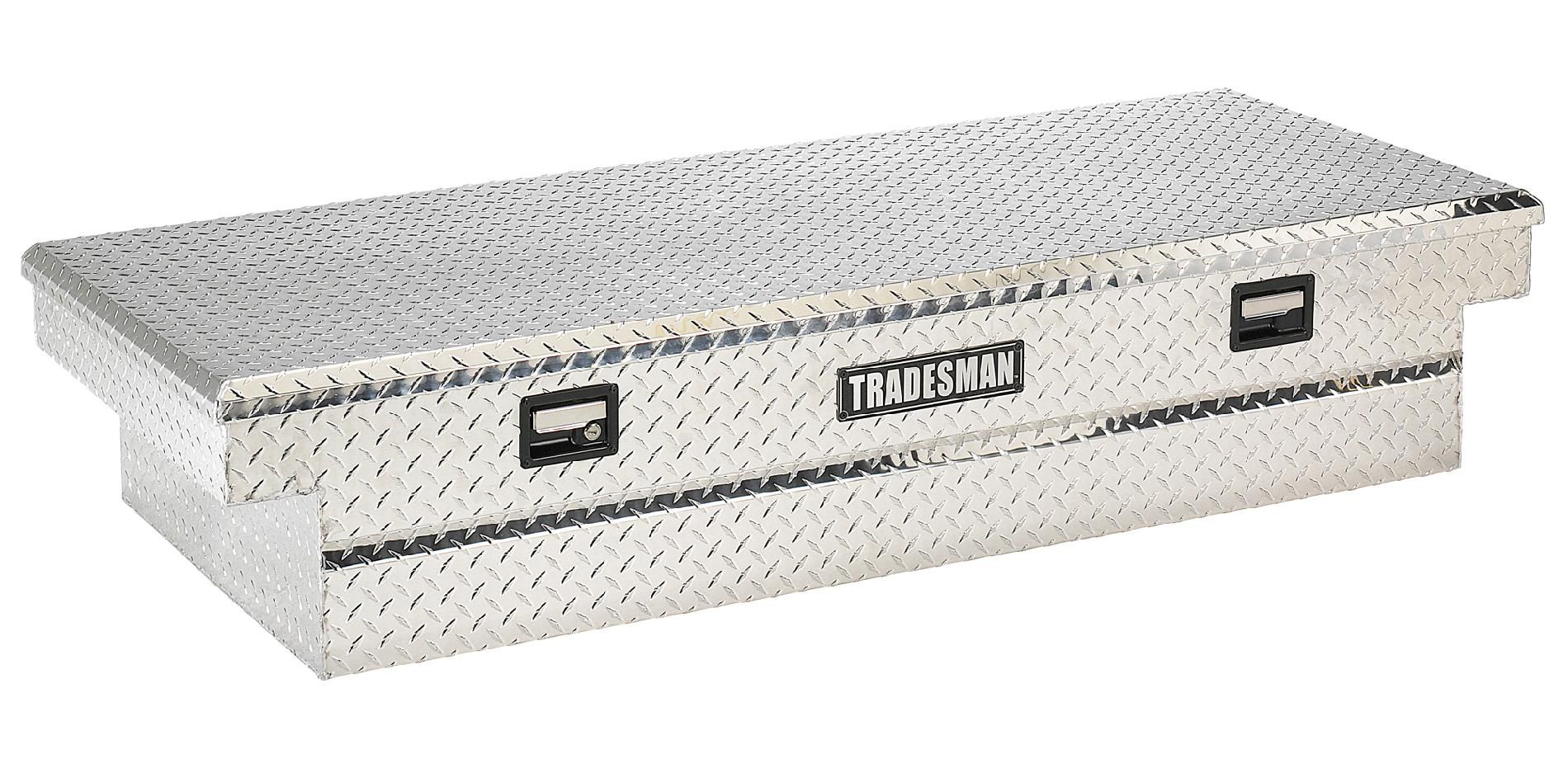 Tradesman TALF2072 72-Inch Aluminum Full Lid Cross Bed Truck Tool Box  Diamond Plated  Silver