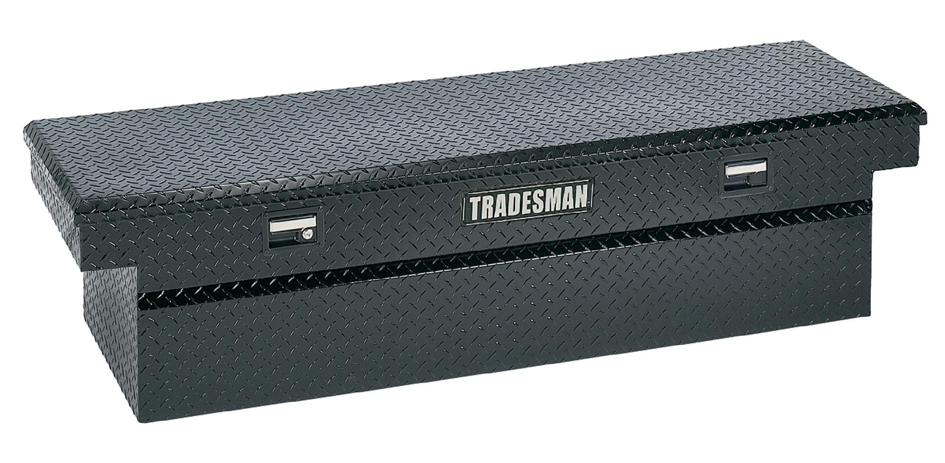 Tradesman TALF2072DBK 72-Inch Aluminum Deep Well Full Lid Cross Bed Truck Tool Box  Diamond Plated  Black