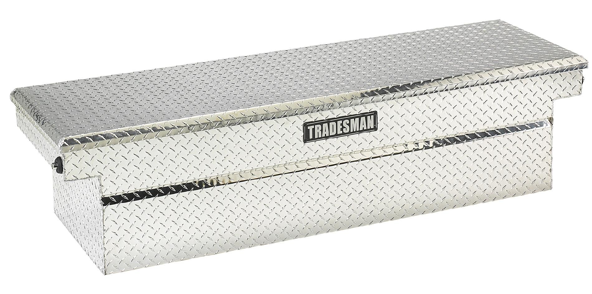 Tradesman TALF2072DPB 72-Inch Aluminum Deep Well Push Button Cross Bed Truck Tool Box  Diamond Plated  Silver