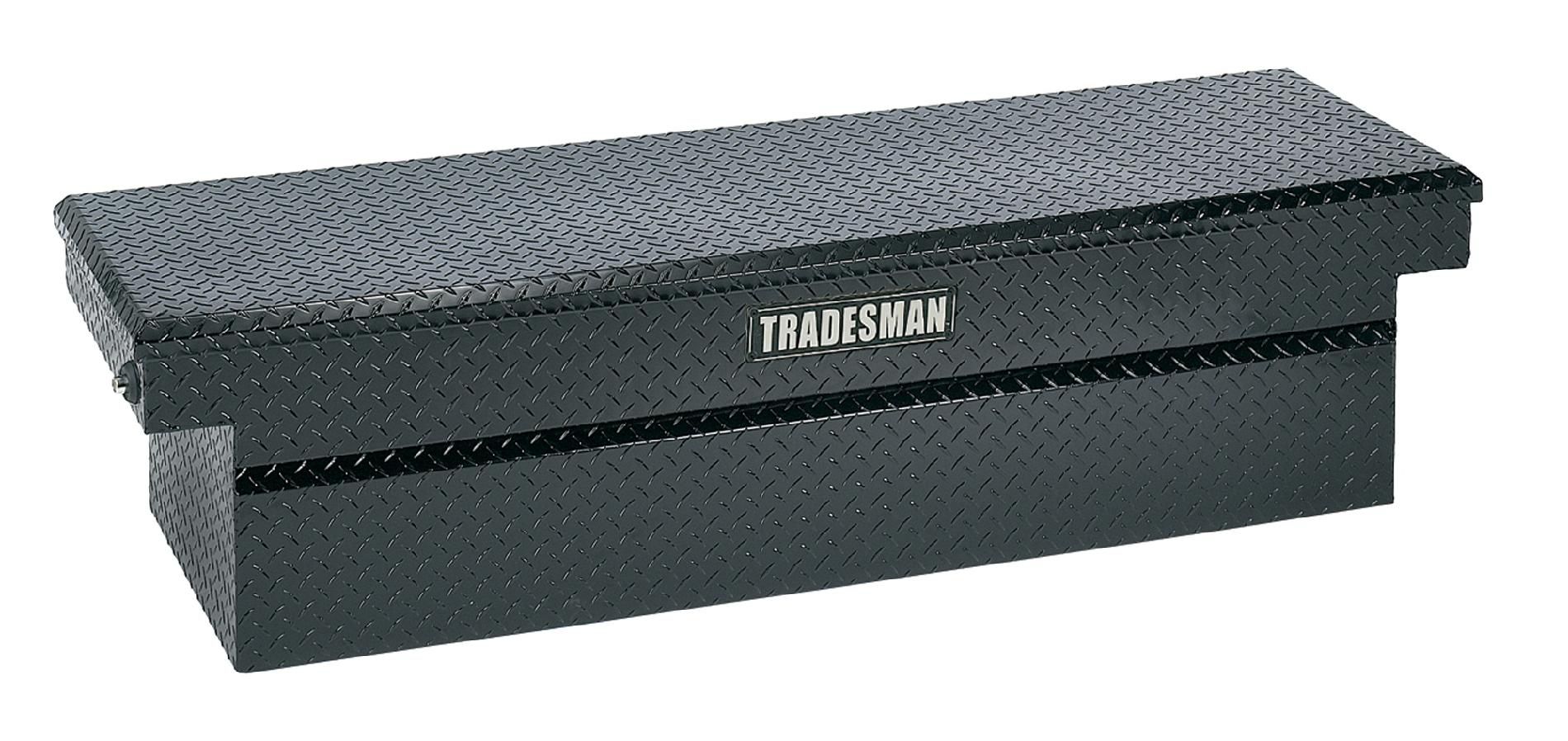 Tradesman TALF2072DPBBK 72-Inch Aluminum Deep Well Push Button Cross Bed Truck Tool Box  Diamond Plated  Black