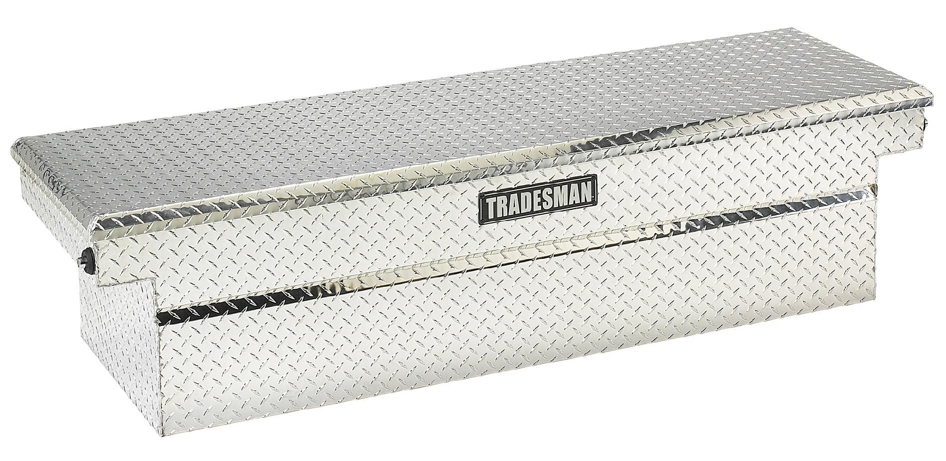 Tradesman TALF2072PB 72-Inch Aluminum Push Button Cross Bed Truck Tool Box  Diamond Plated  Silver